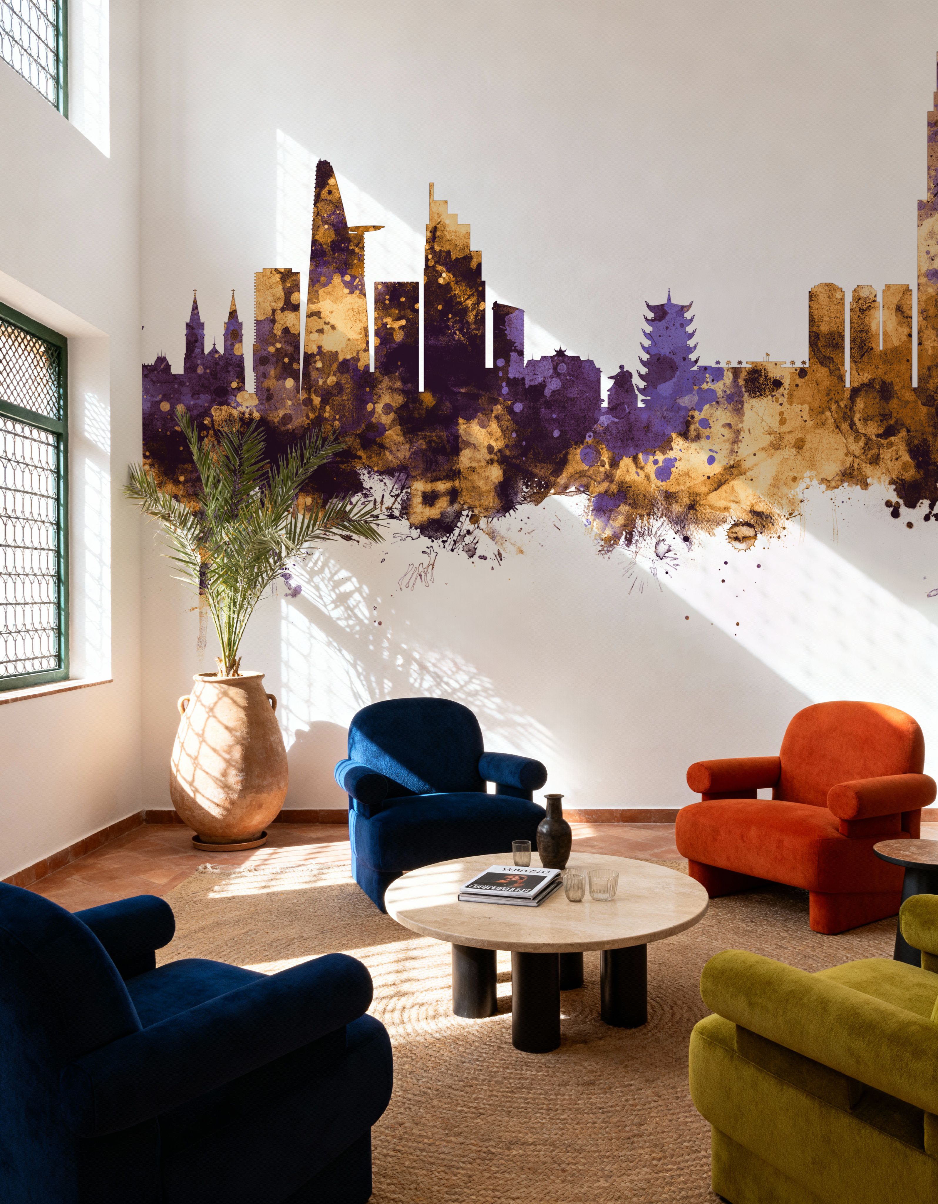 Ho Chi Minh City Vietnam Skyline Purple & Gold