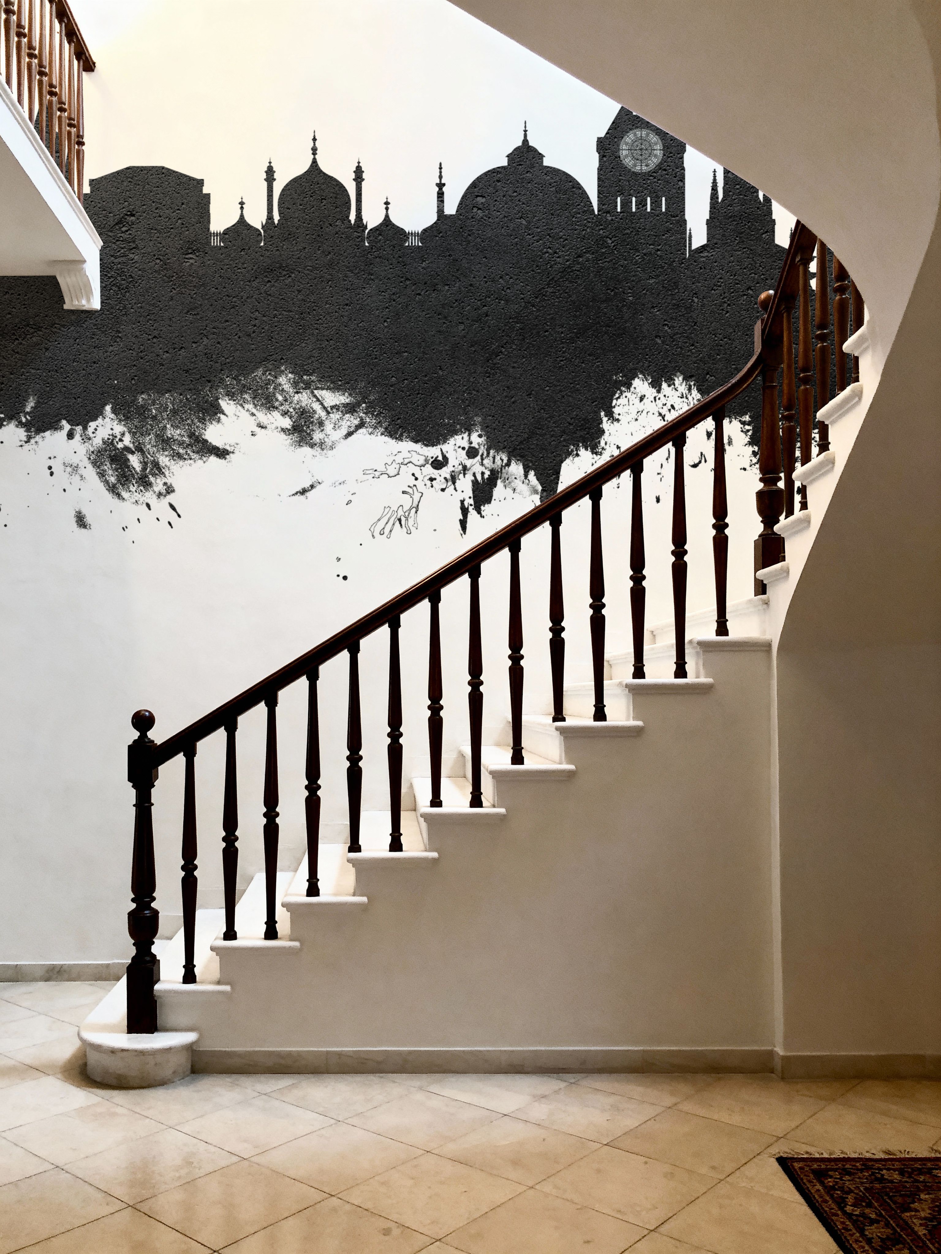 Brighton England Skyline Black & White