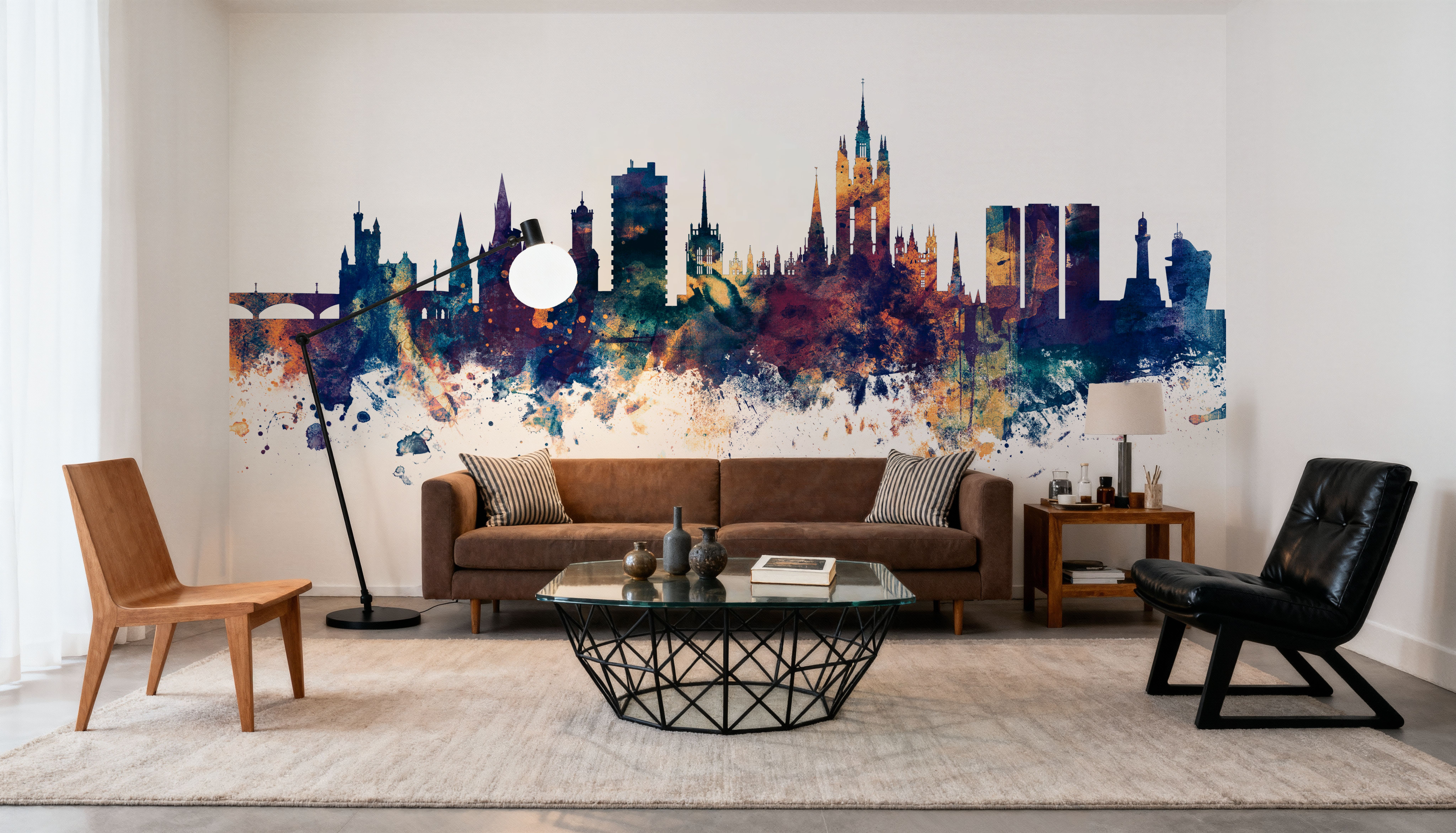 Aberdeen Scotland Skyline Blue & Bronze