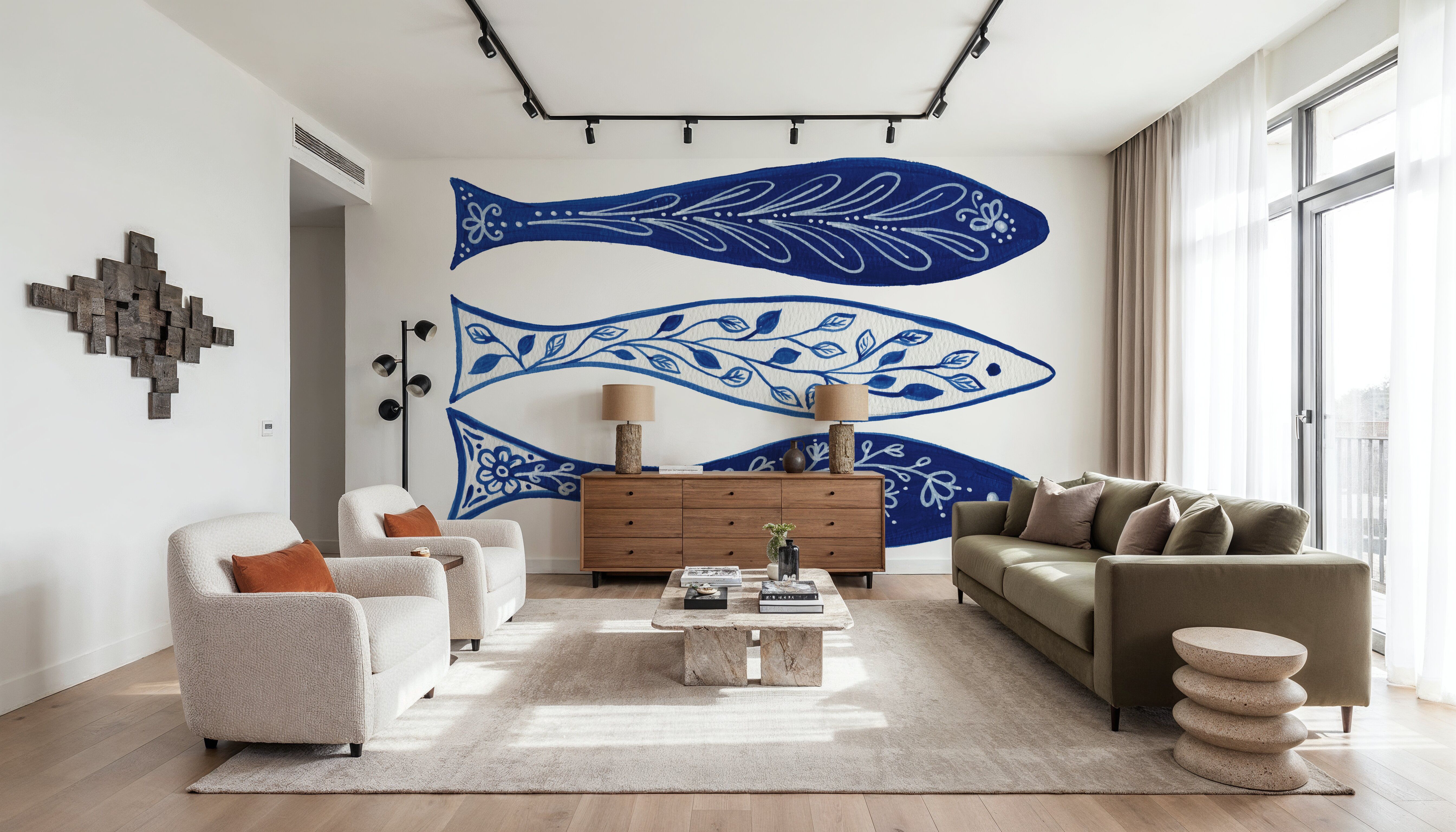 Coastal Chinoiserie VIII, Wallpaper