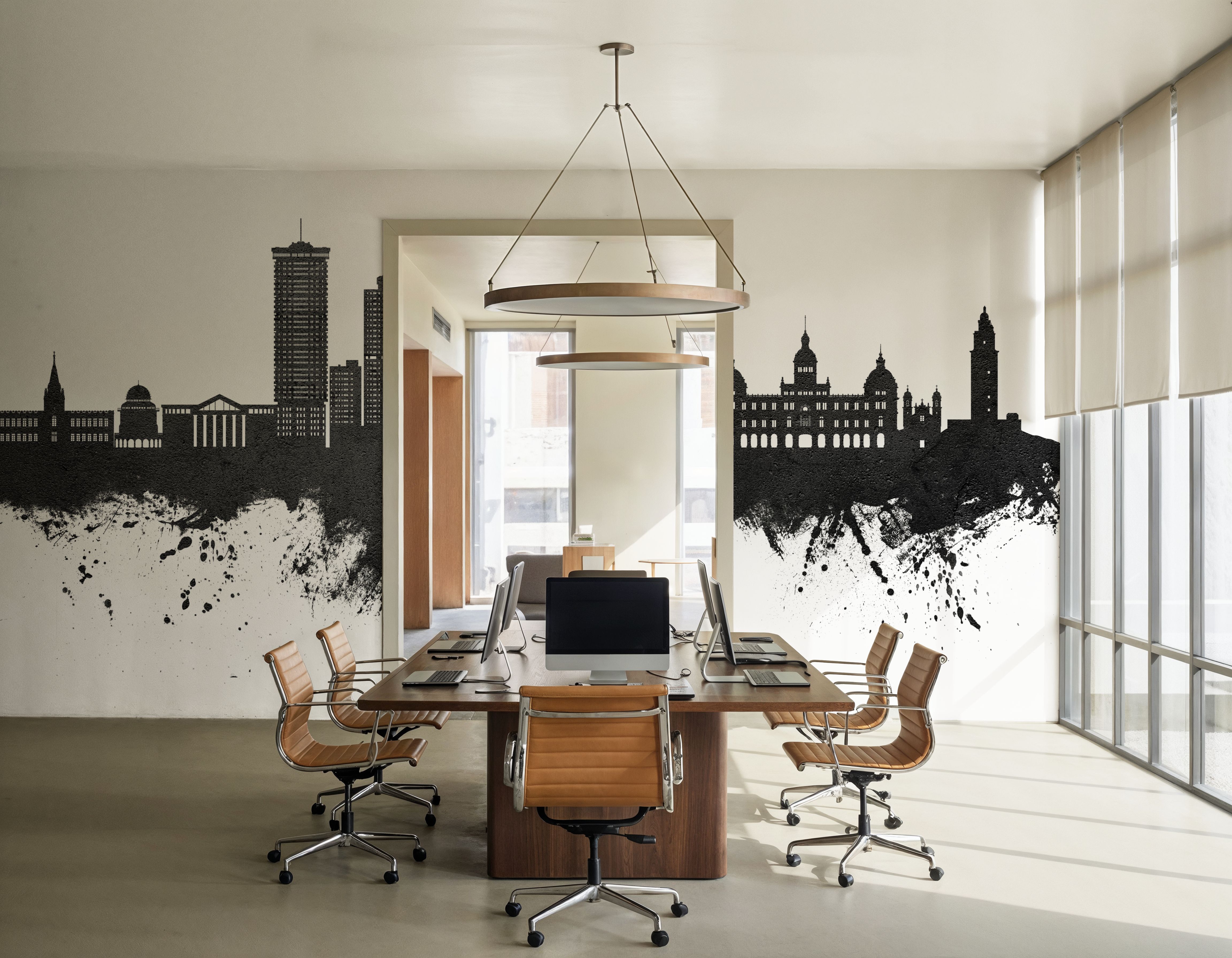 A Coruña Spain Skyline Black & White