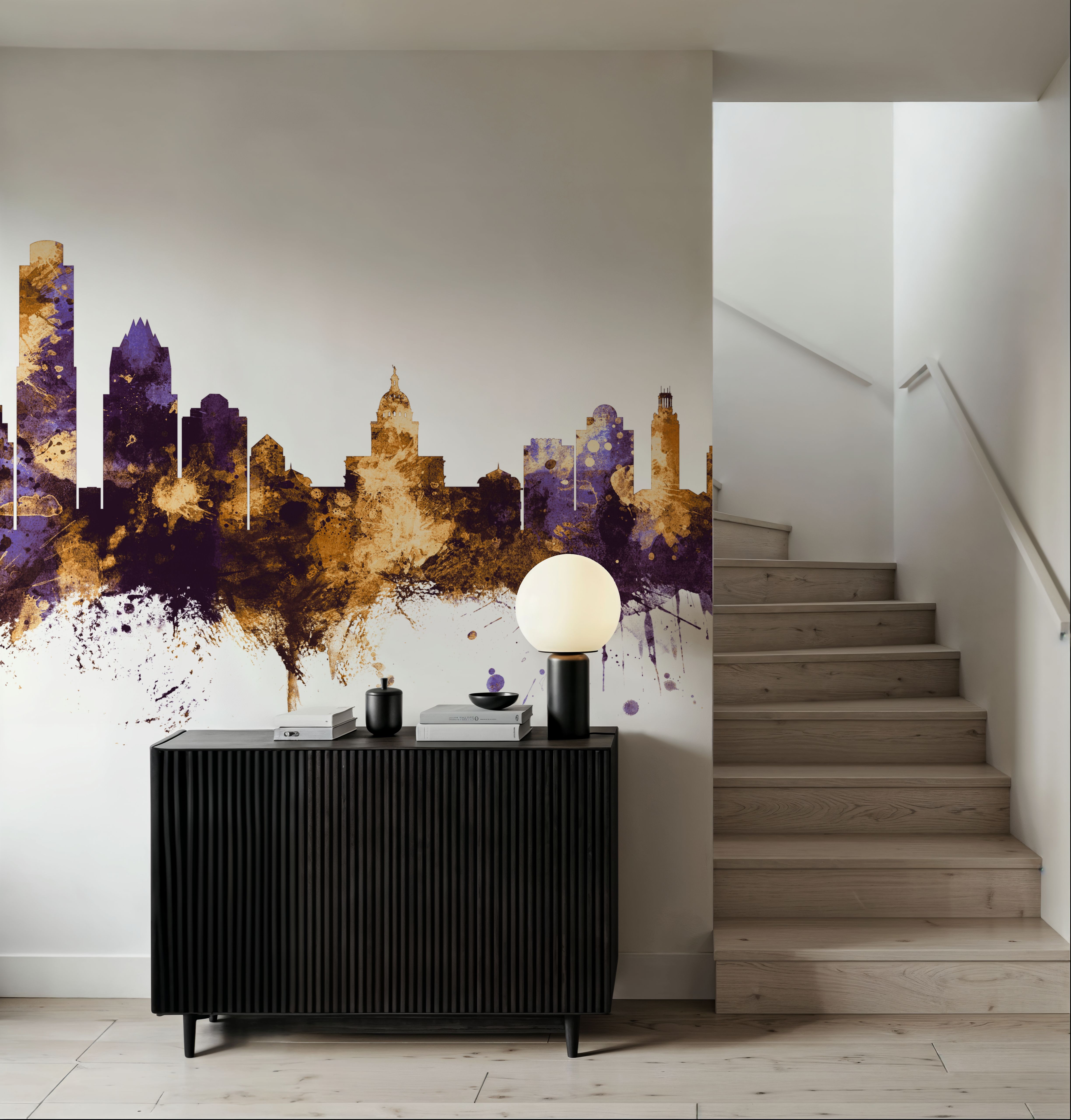 Austin Texas Skyline Purple & Gold