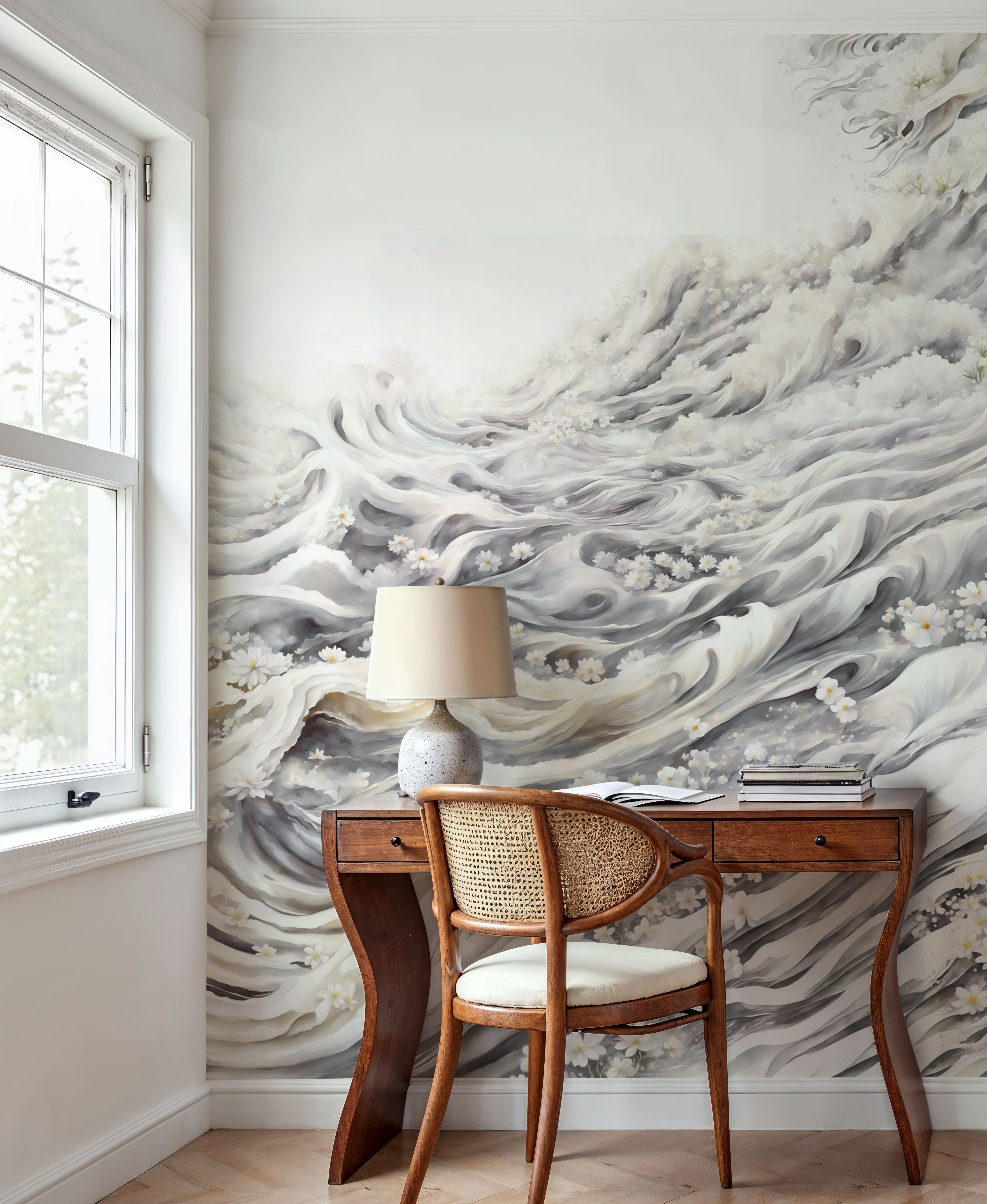 Romantic Waves Gray Yellow