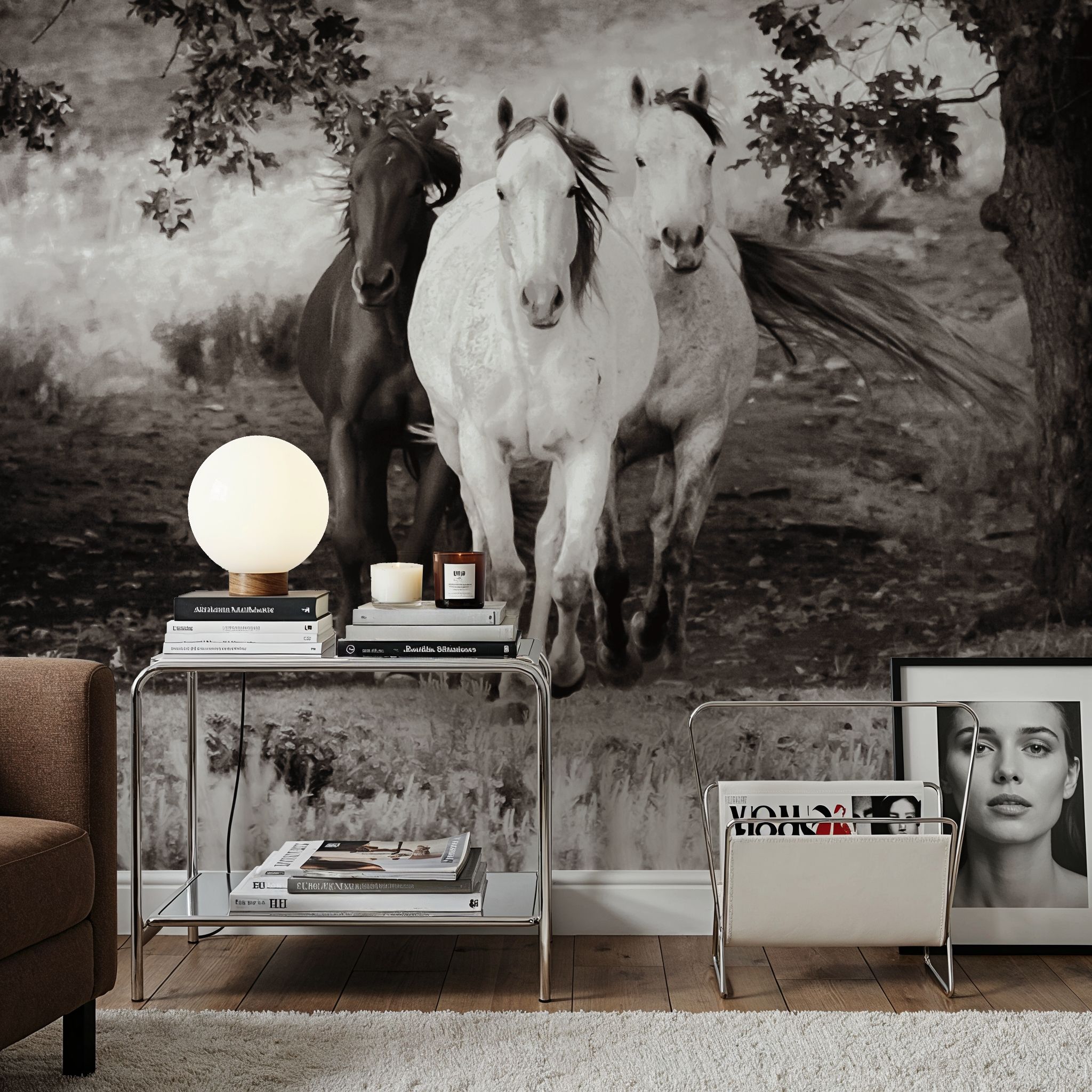 Three Wild Horses Sepia