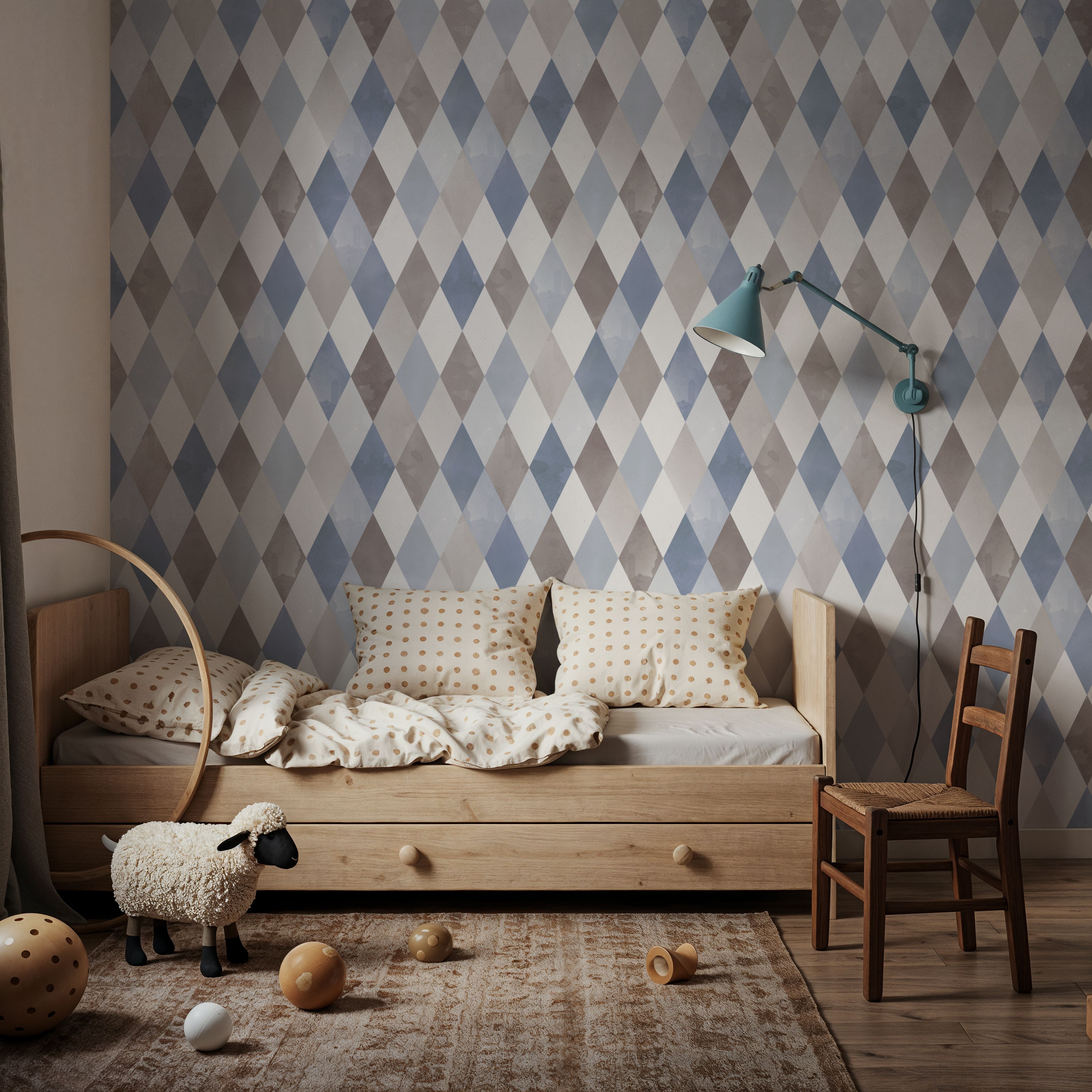 Contrasting Diamonds, Blue