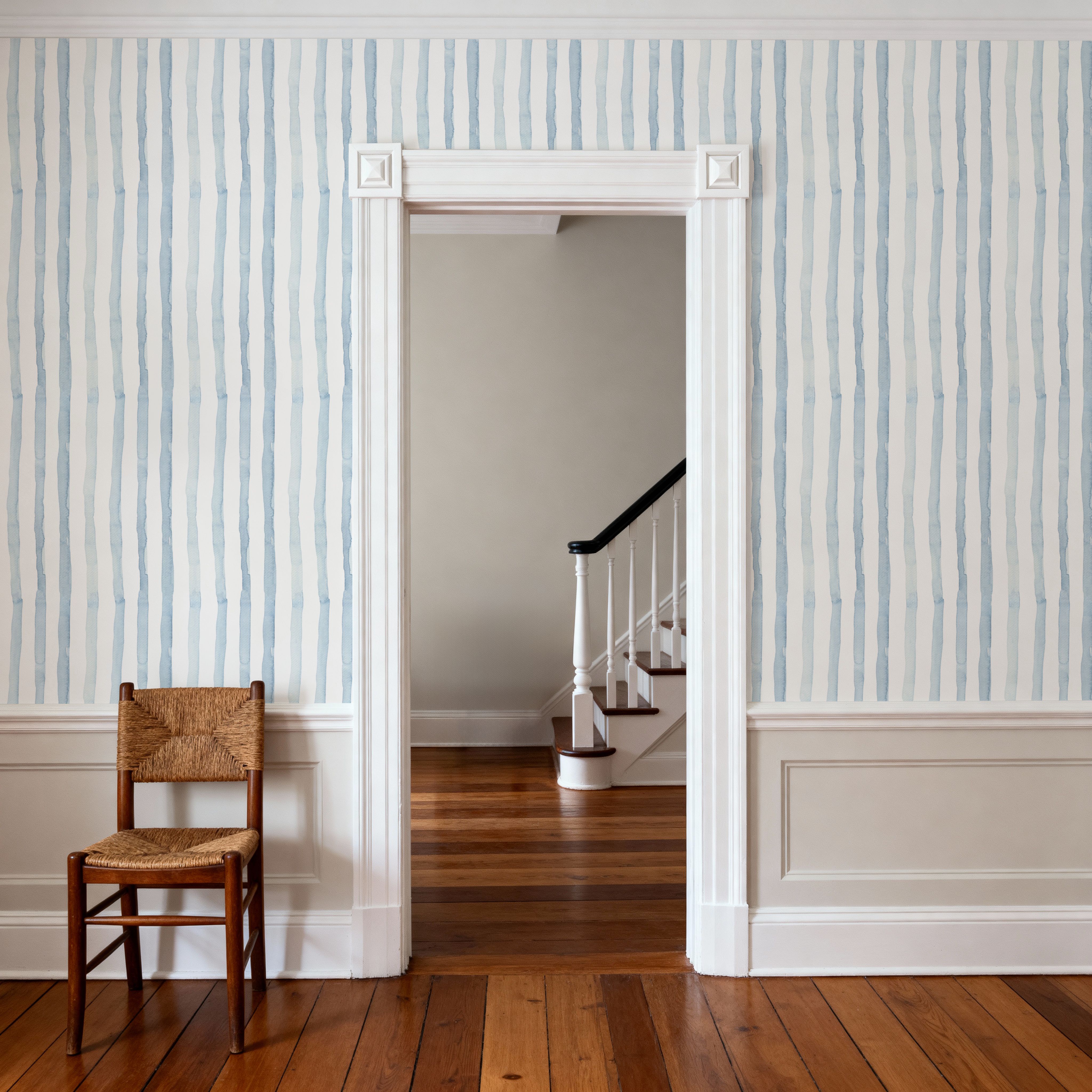 Watercolor Stripes Indigo