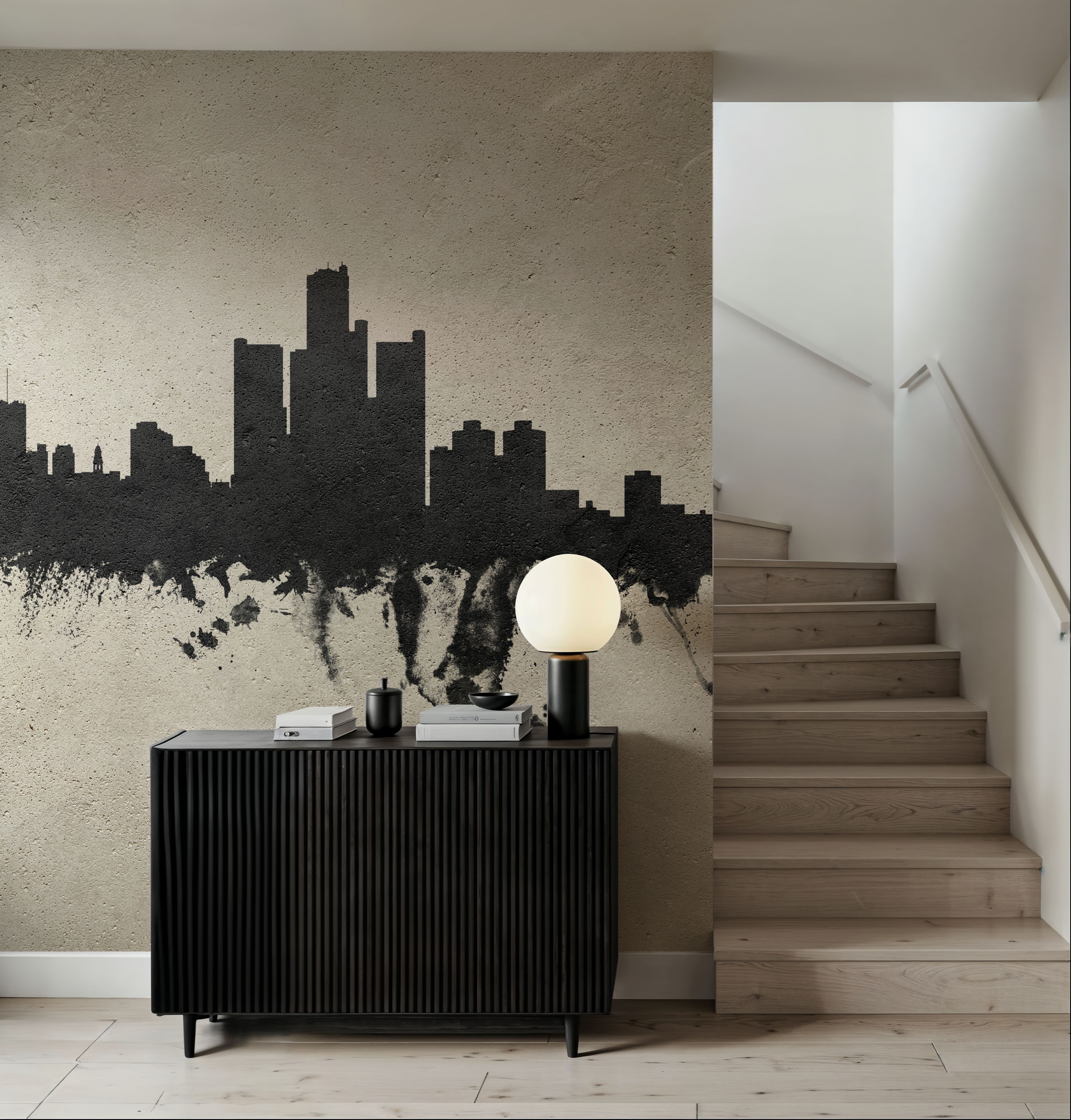 Detroit Michigan Skyline Concrete