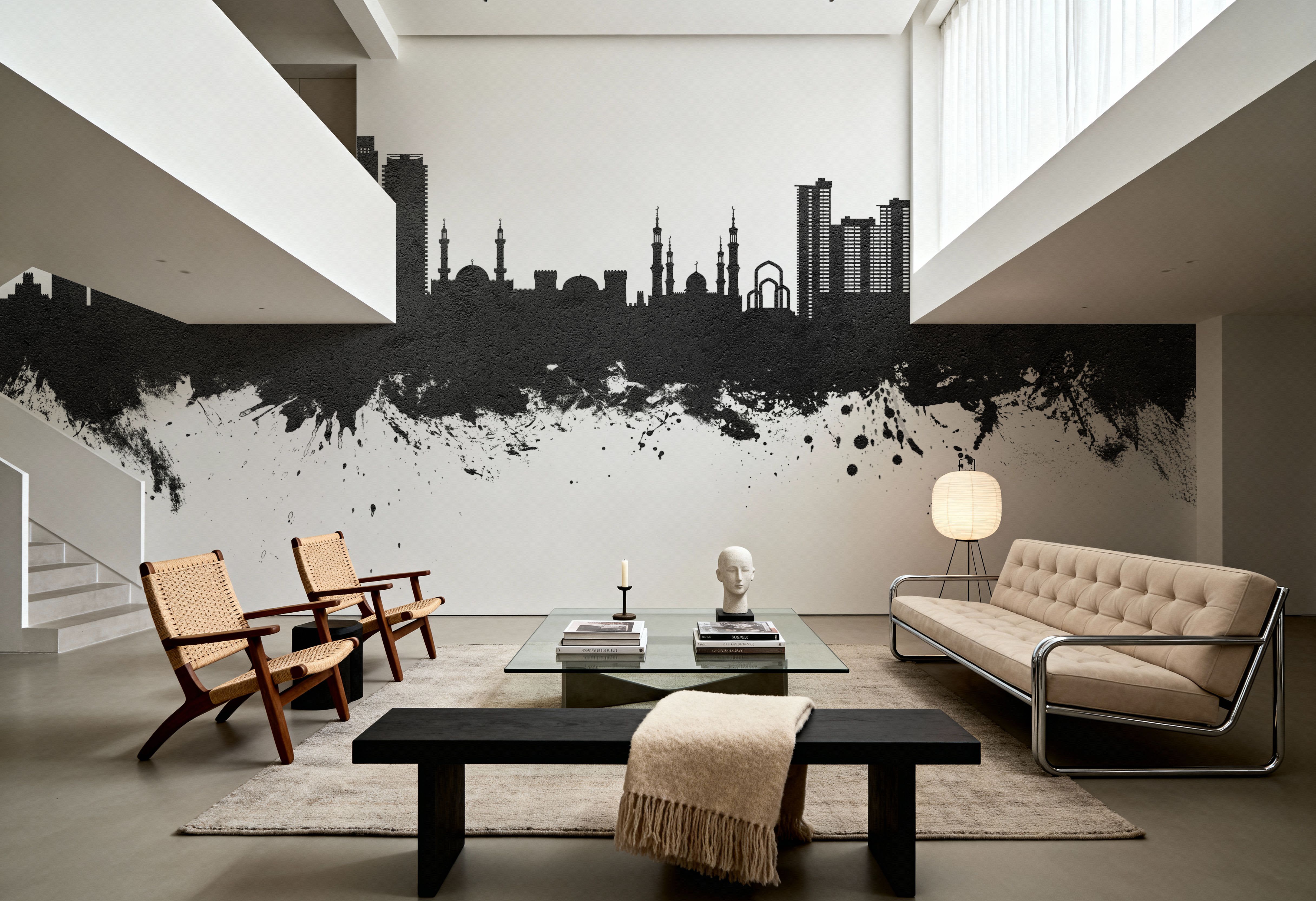 Ajman Skyline Black & White