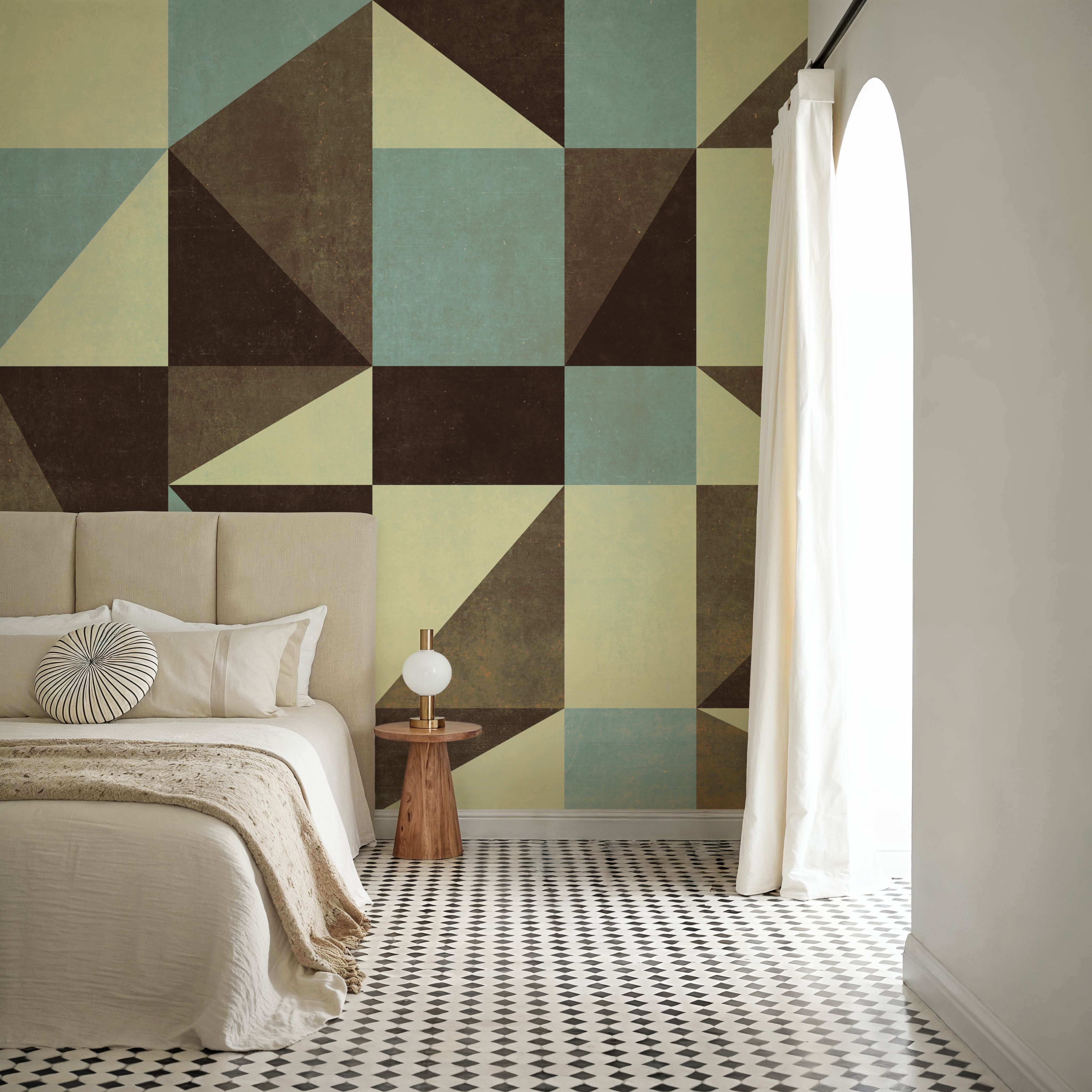 Modern Geometrics, Light Blue & Taupe