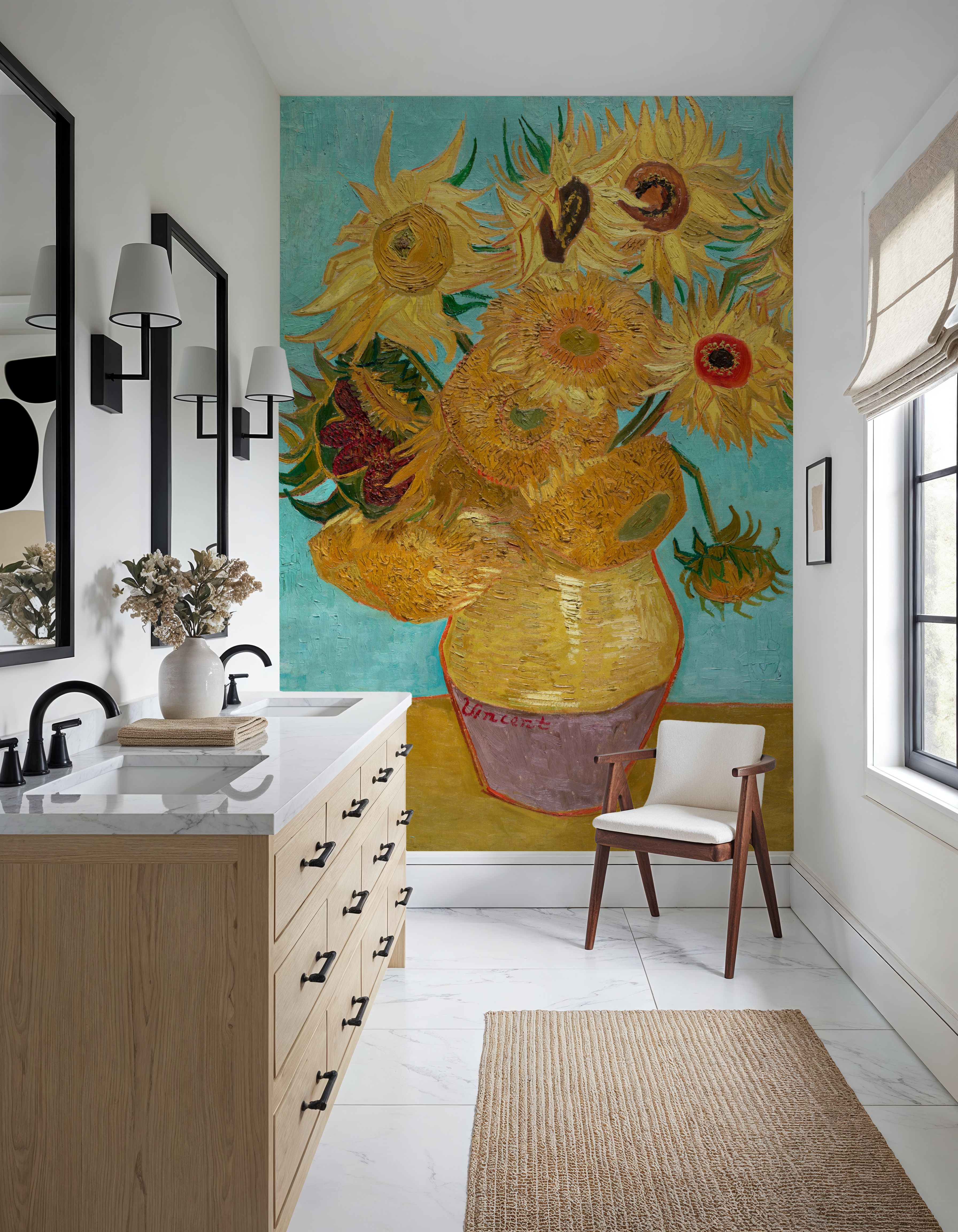 Vase with Twelve Sunflowers