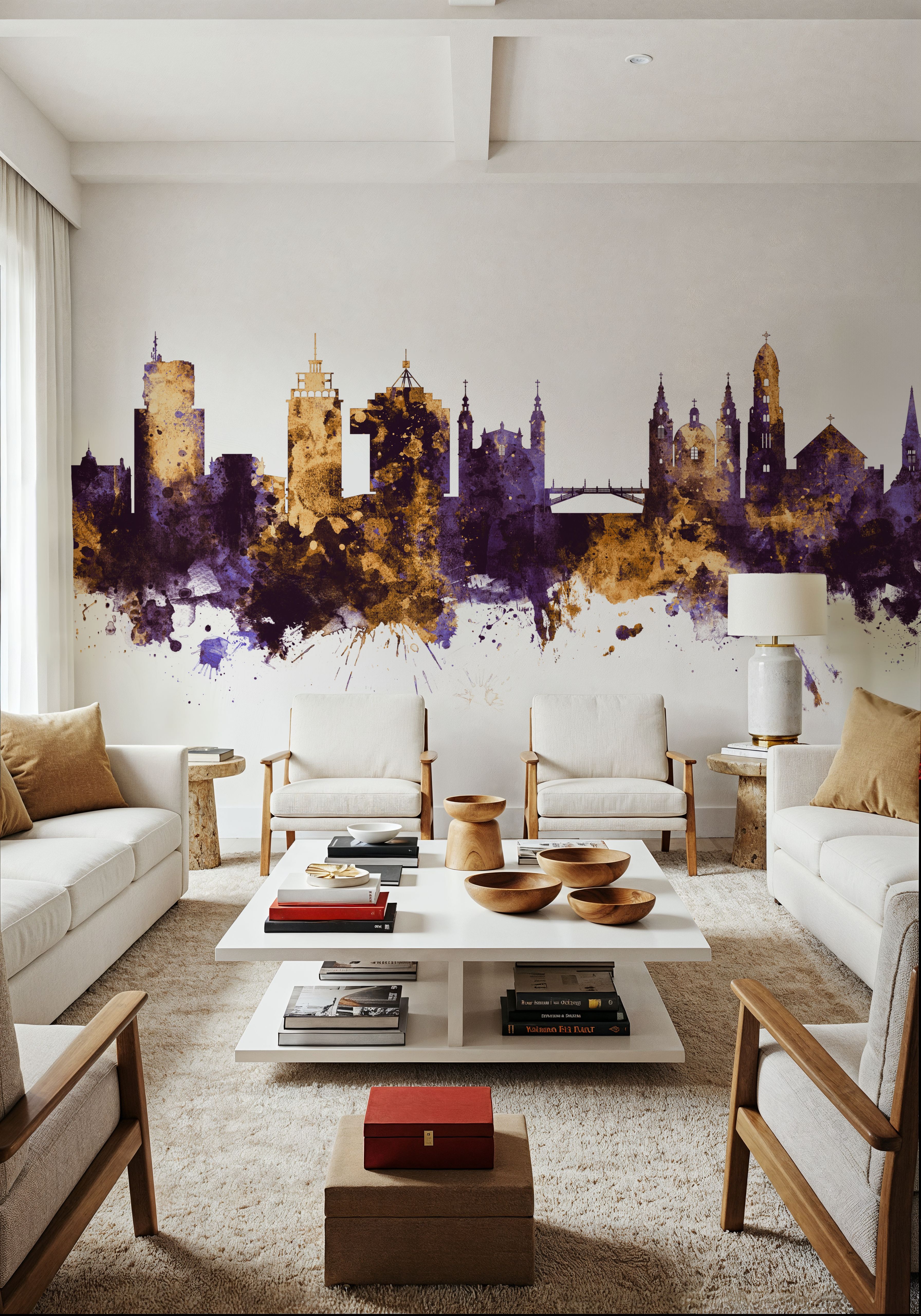 Ljubljana Slovenia Skyline Purpl & Gold