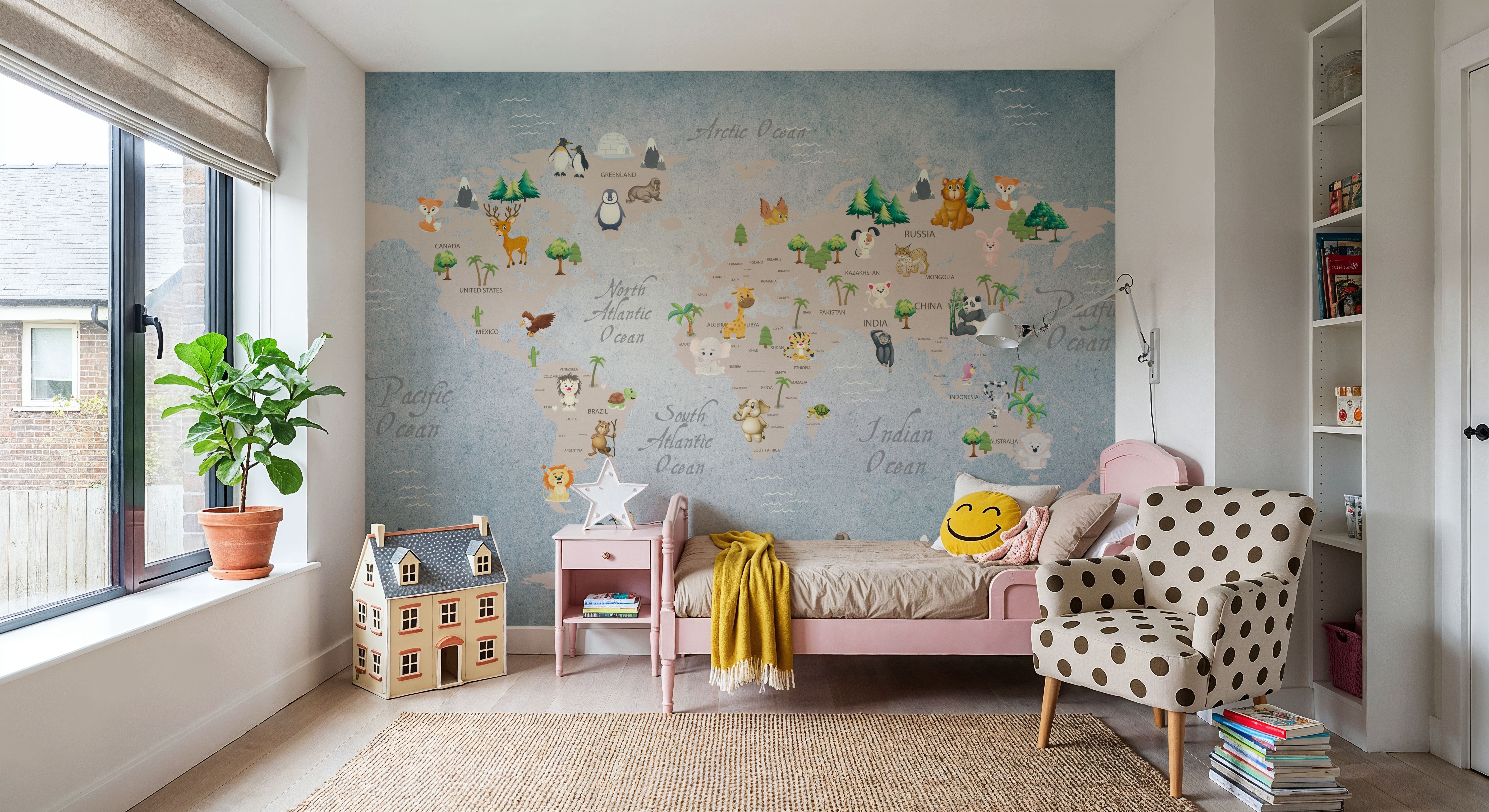 Cute Animals World Map