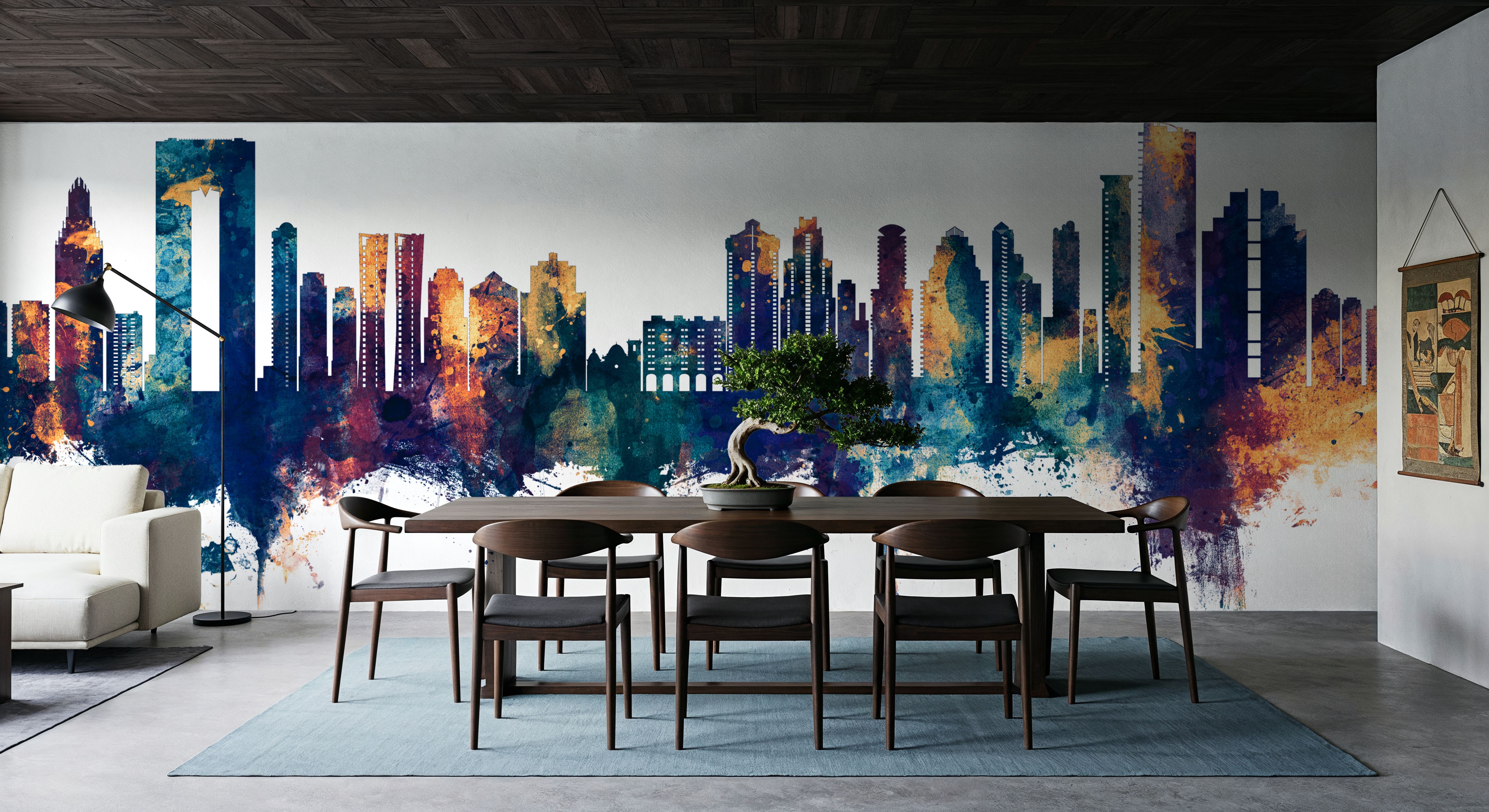 Benidorm Spain Skyline Blue & Bronze
