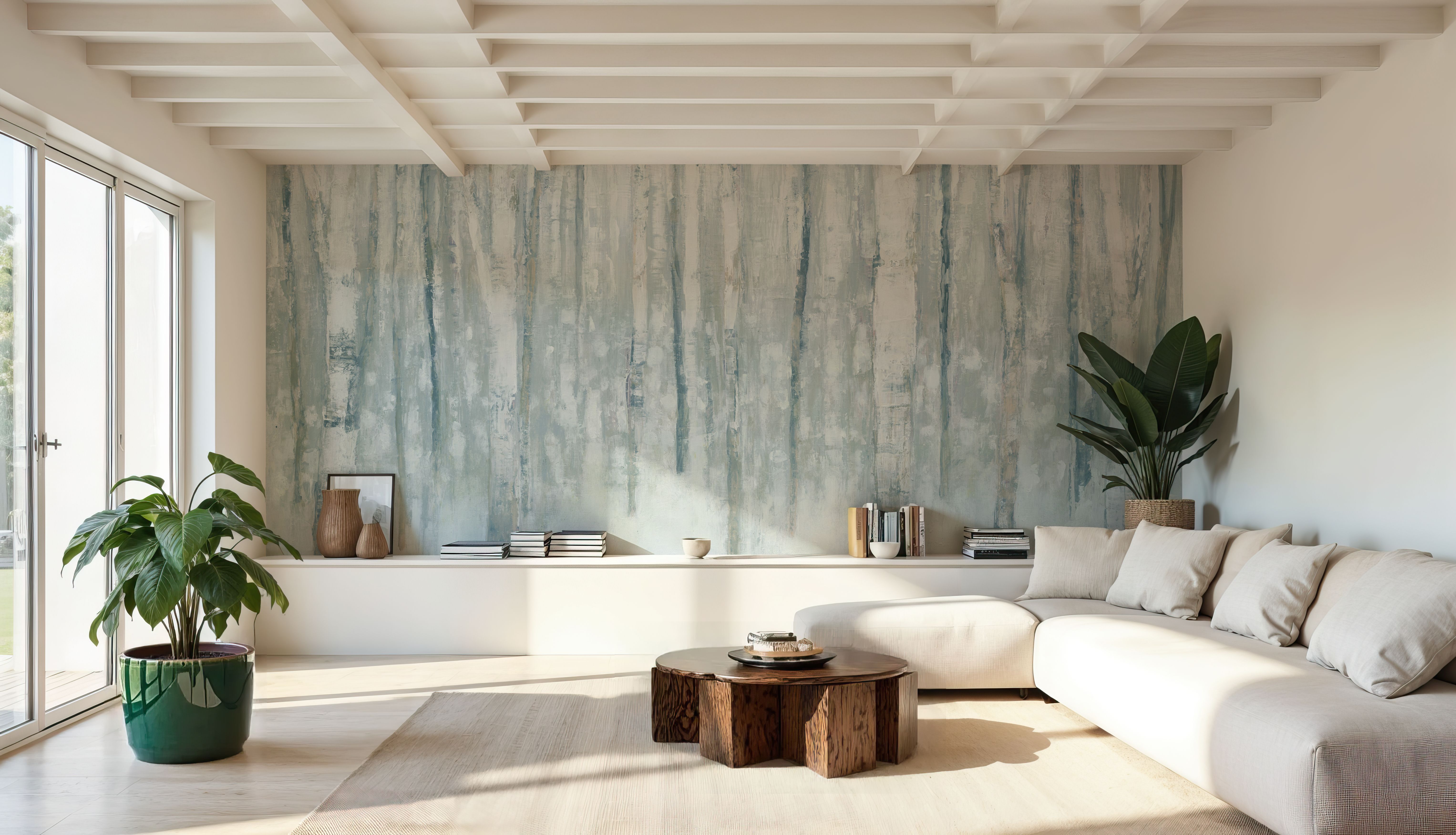 Birches in Winter Blue Gray