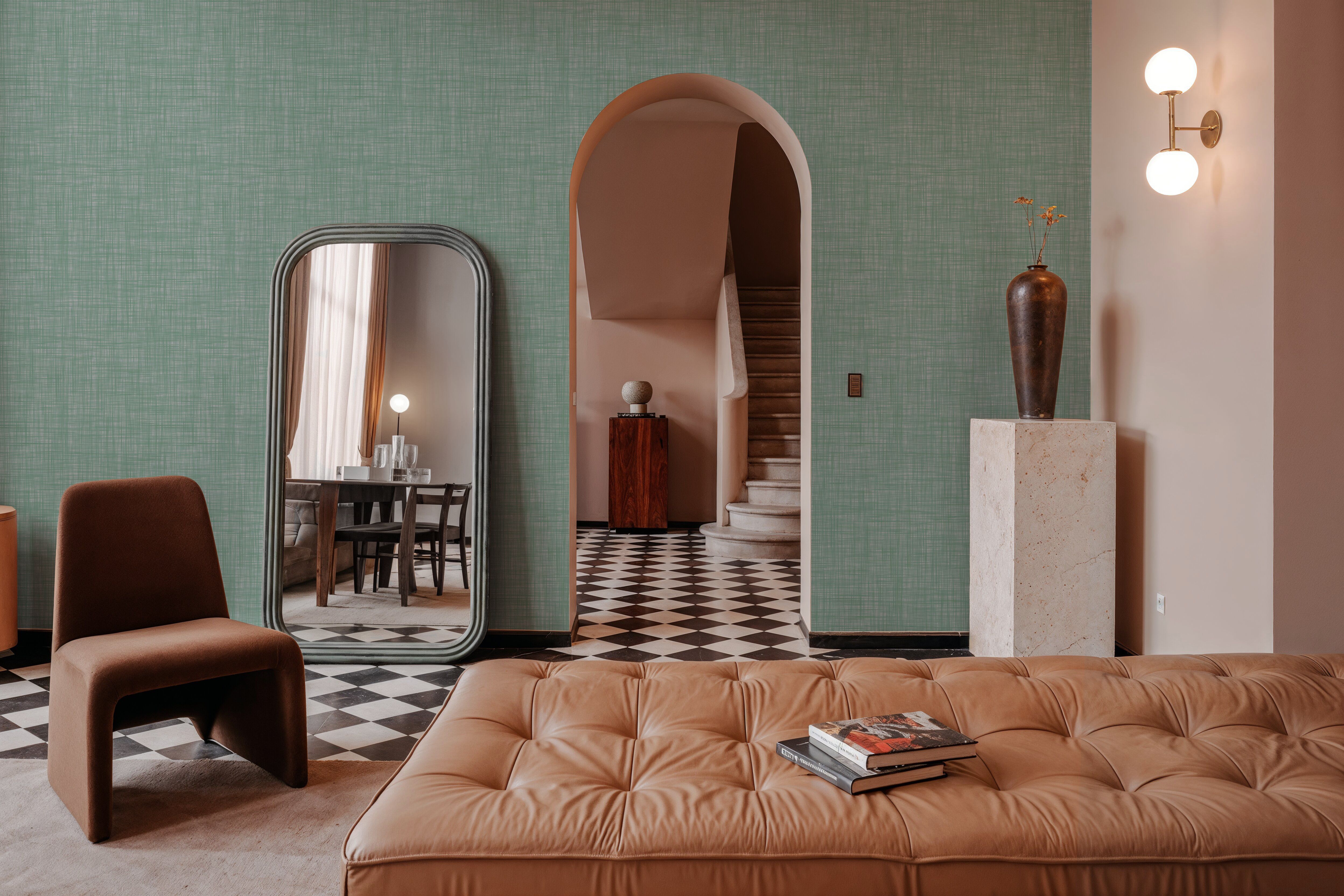 Mottled Linen Effect, Mint