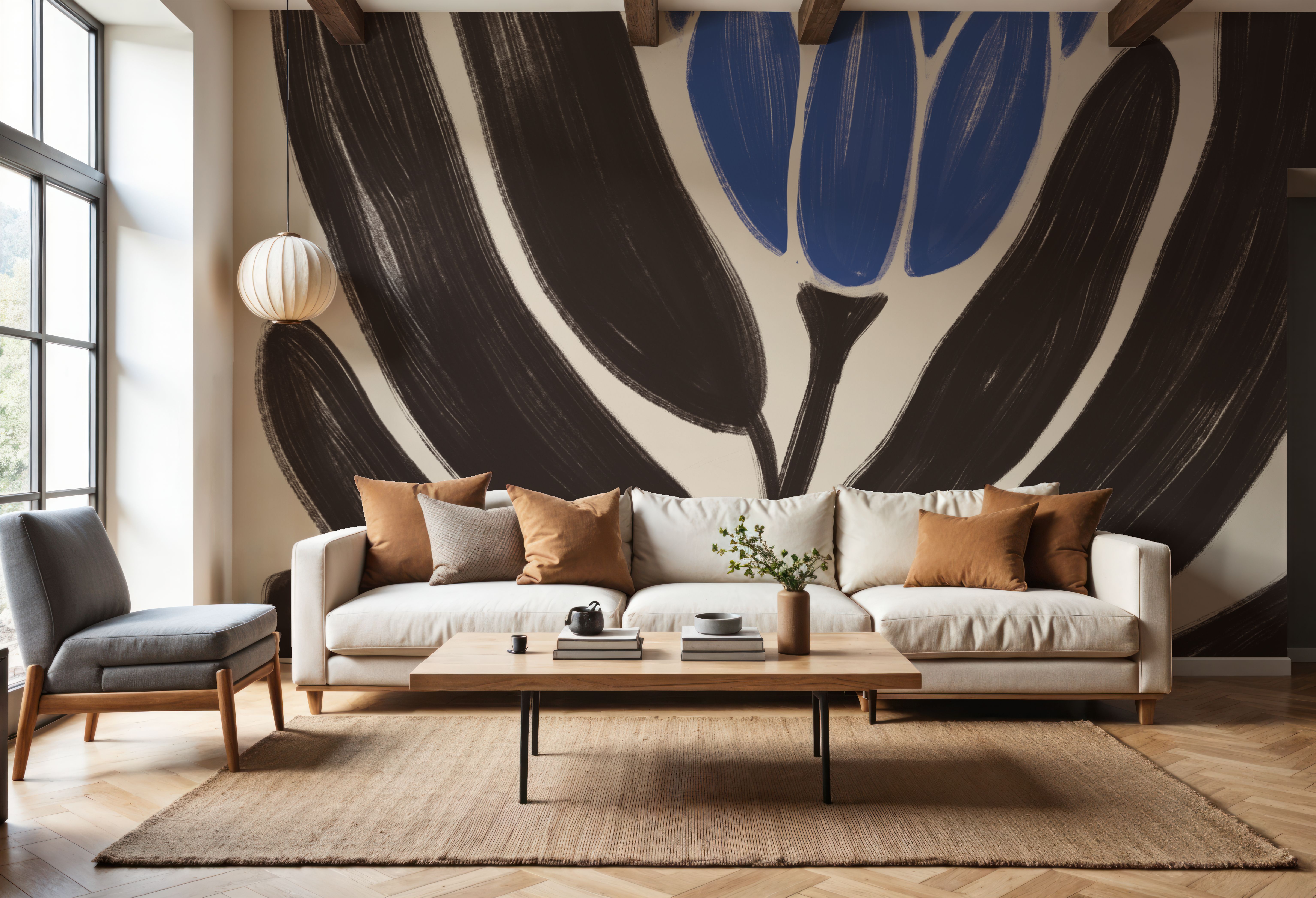 Simple Flowers I Blue, Tapet