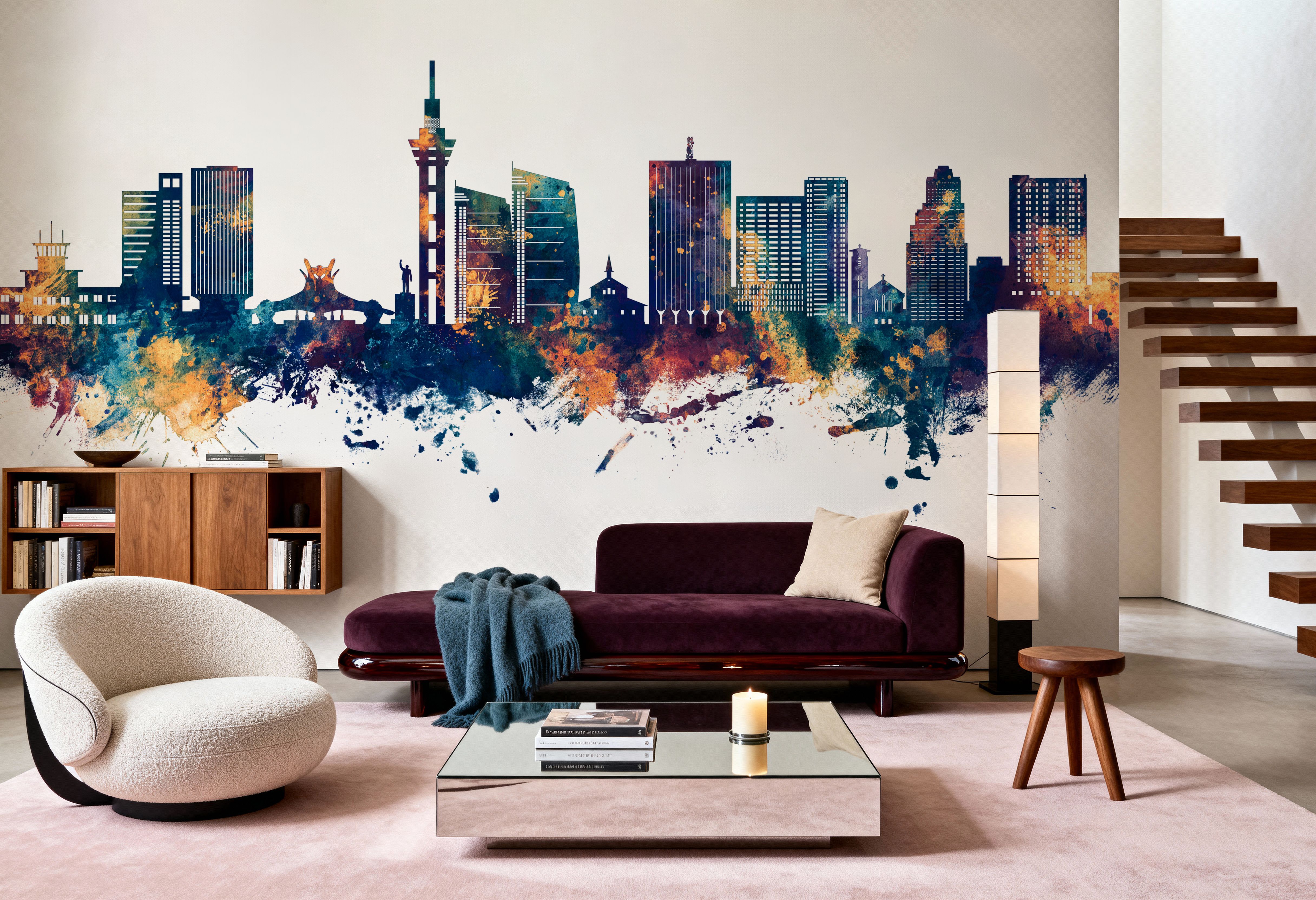 Kinshasa Skyline Blue & Bronze