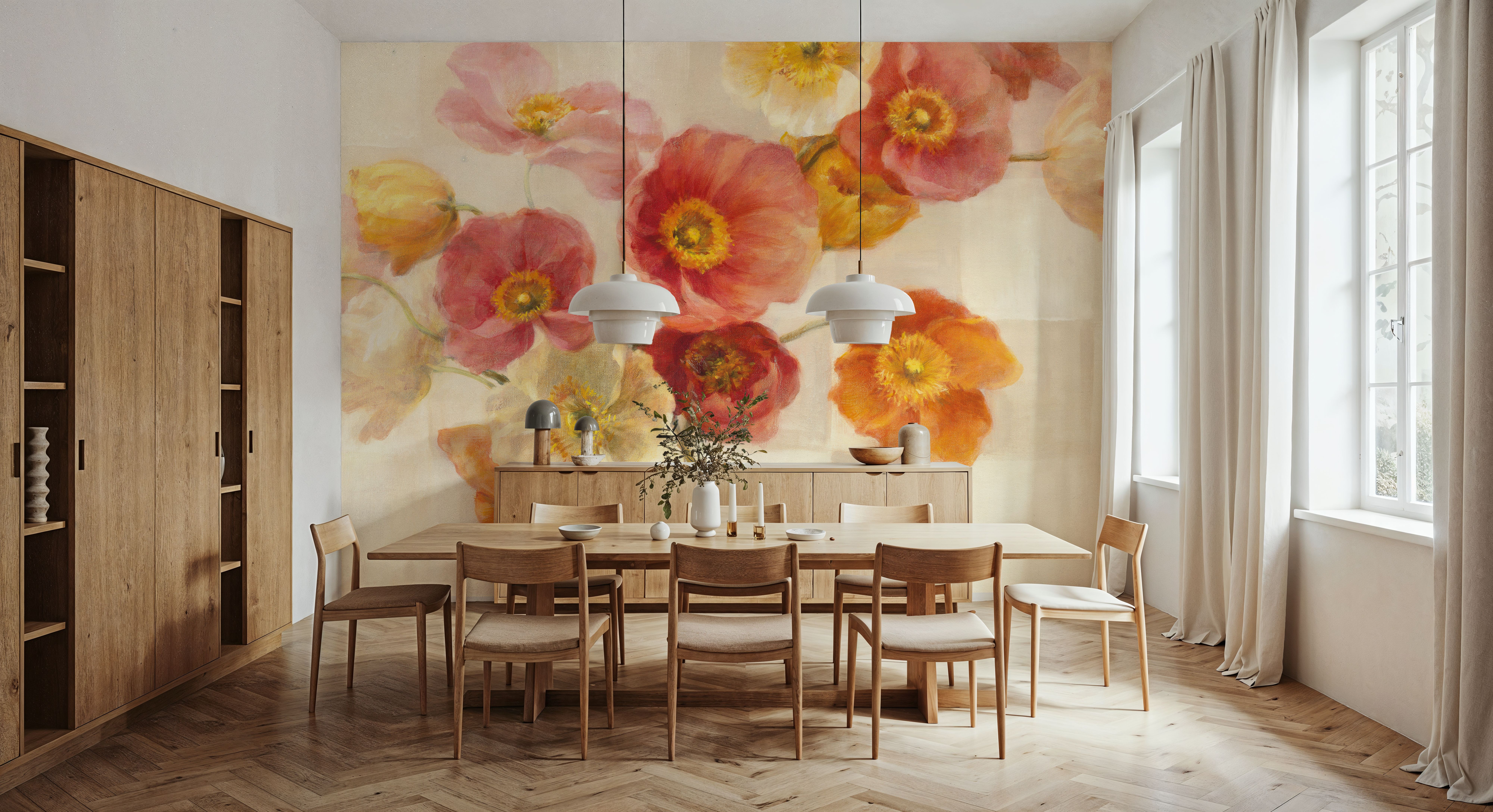 Poppies Delight I wallpaper mural 100% PVC-free and non-toxic
