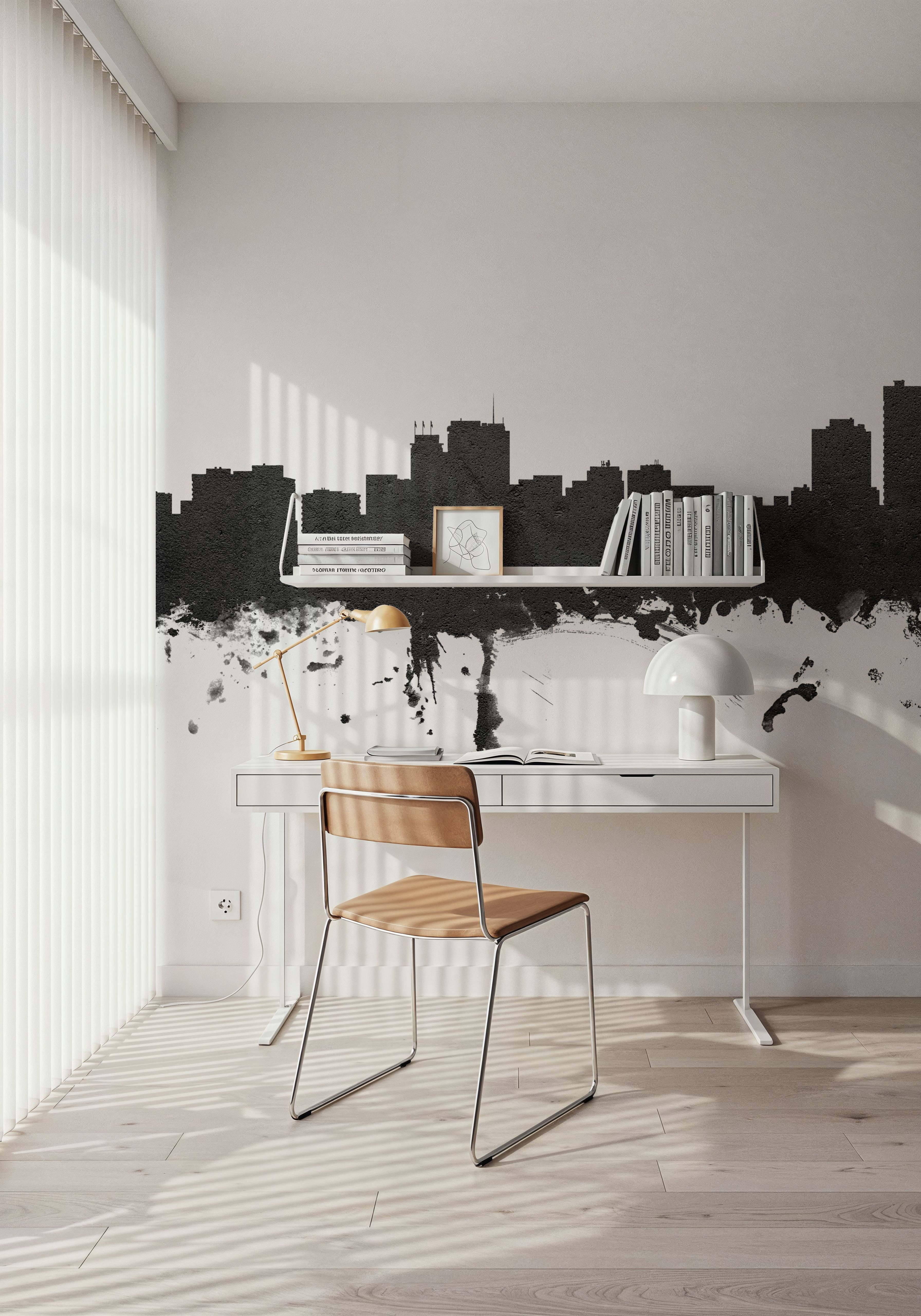 Anchorage Alaska Skyline Black & White