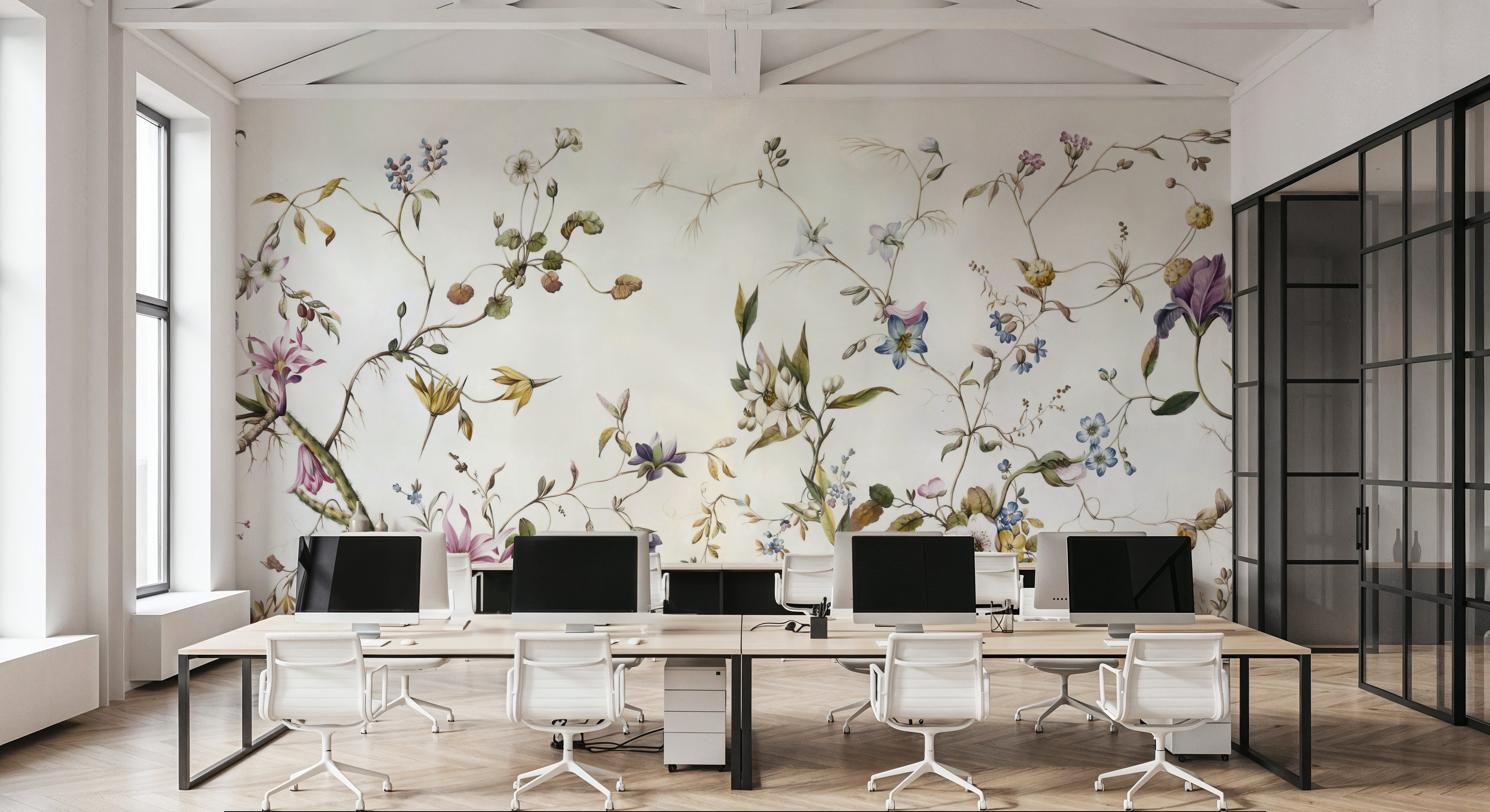 My Floral Abode, Lime, Wallpaper