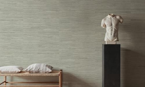 Faux Grasscloth with Visible Seams, Lichen