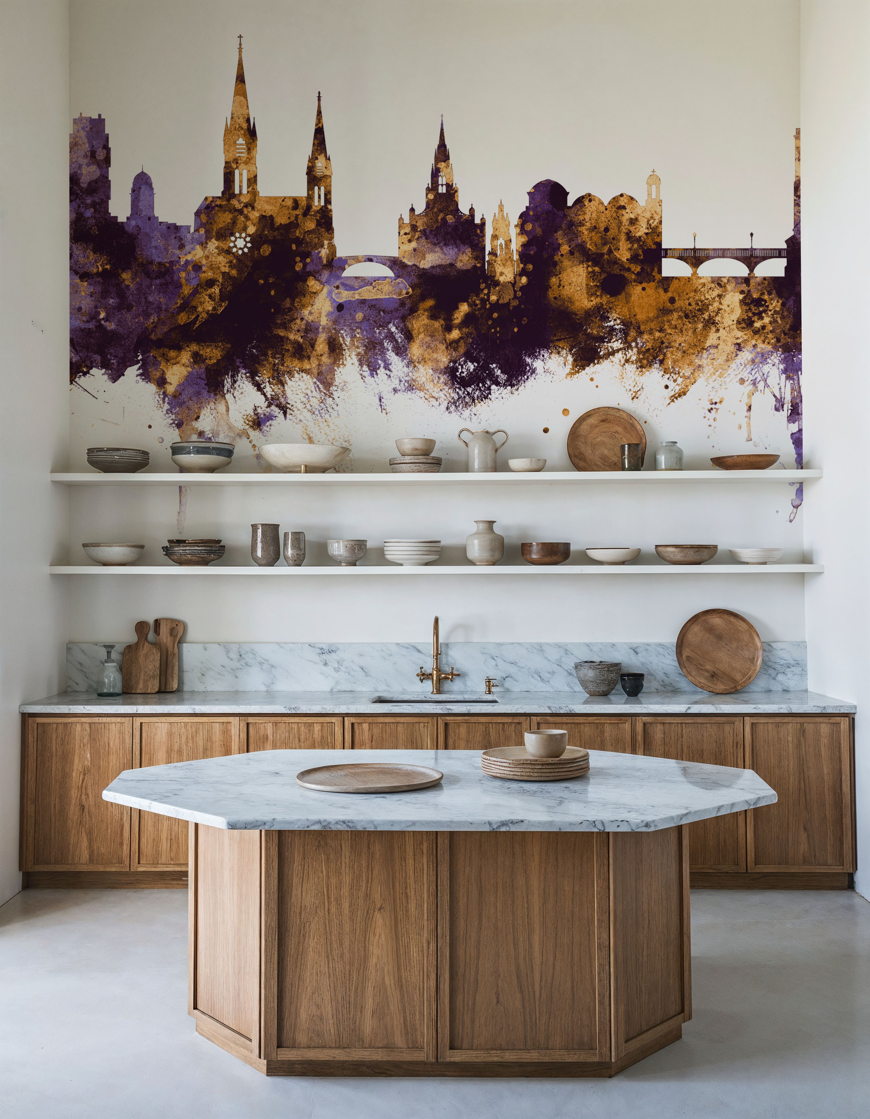 Cork Ireland Skyline Purple & Gold