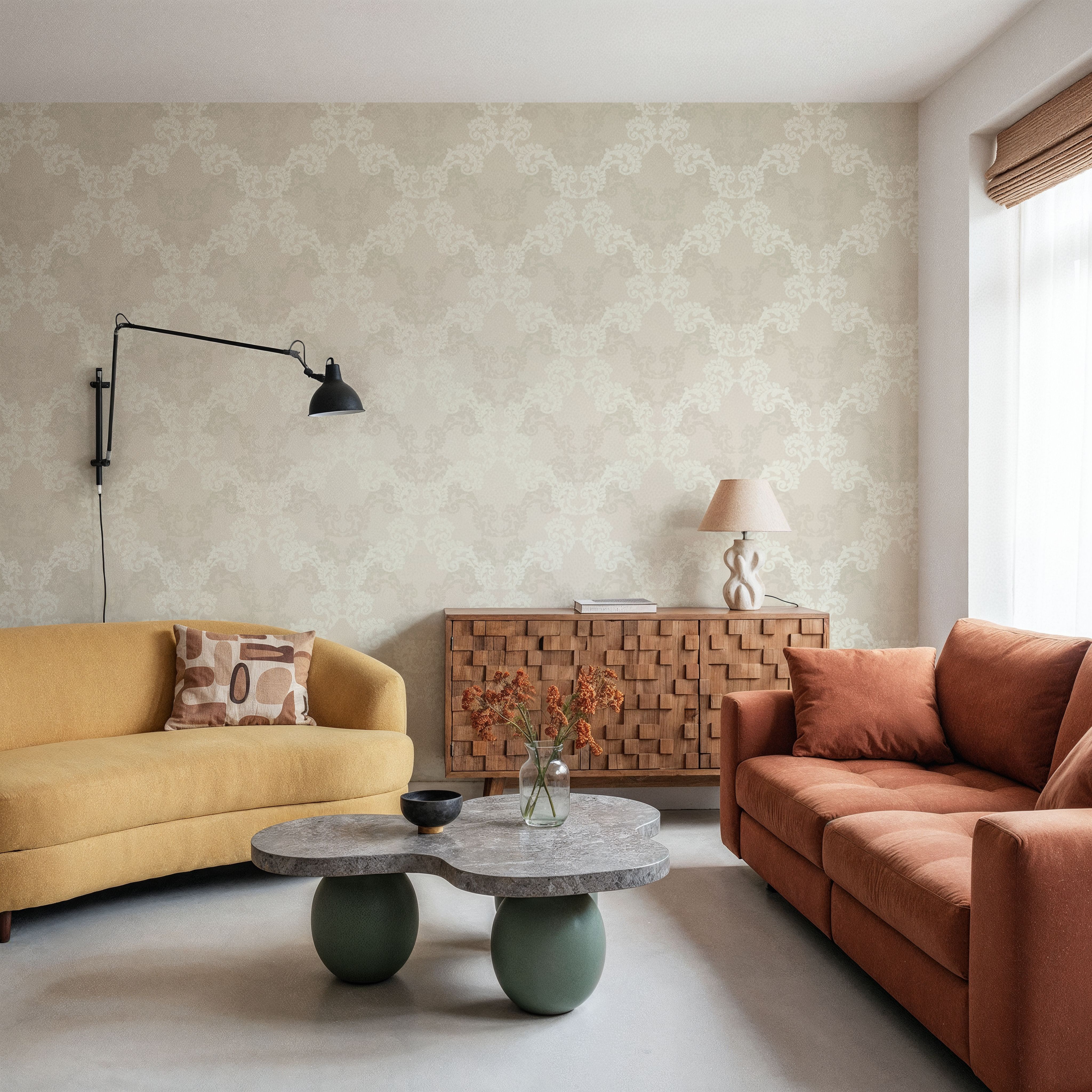 Overlay Damask White