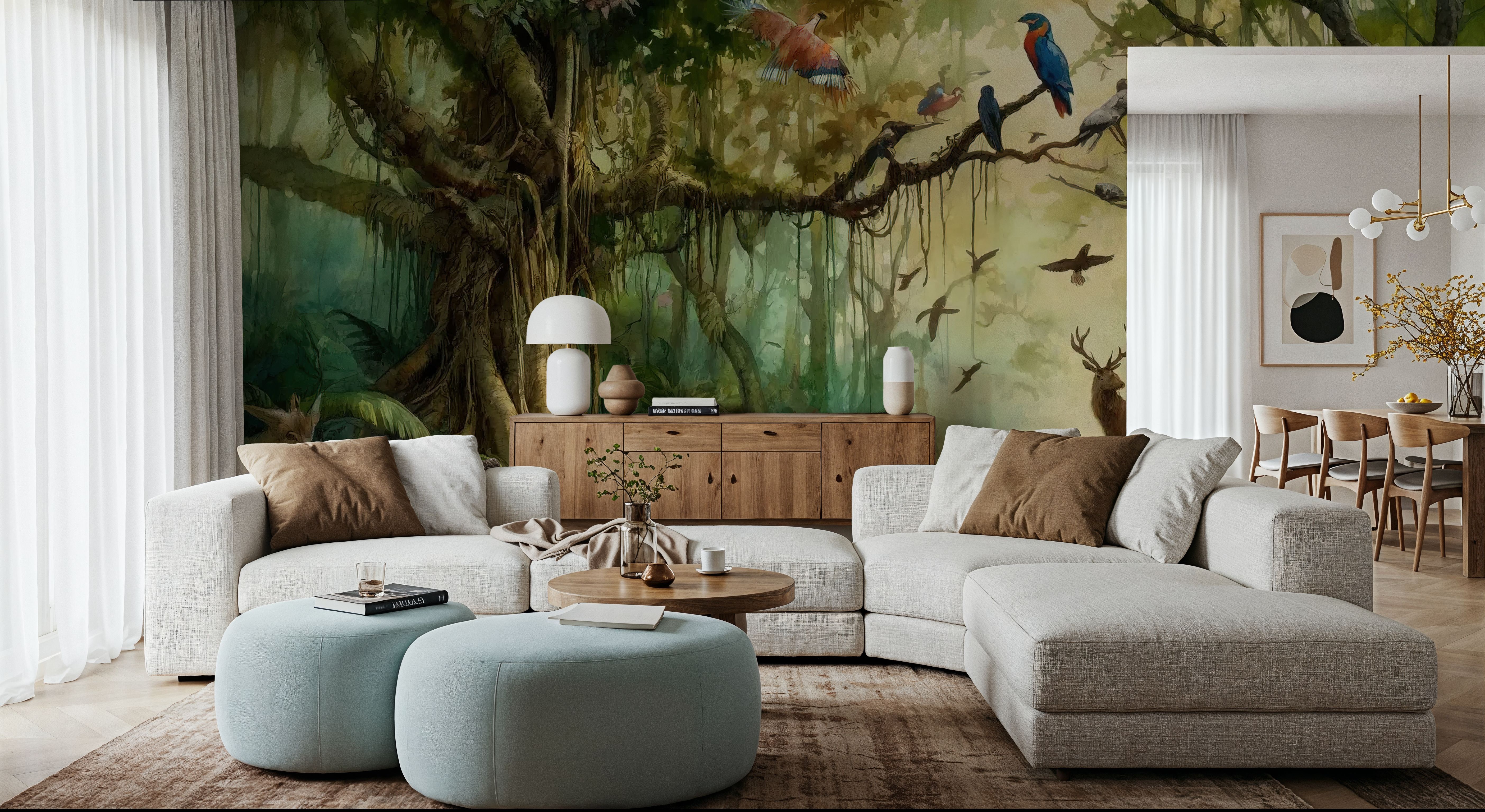 Harmony Amongst Jungle Dwellers, Behang