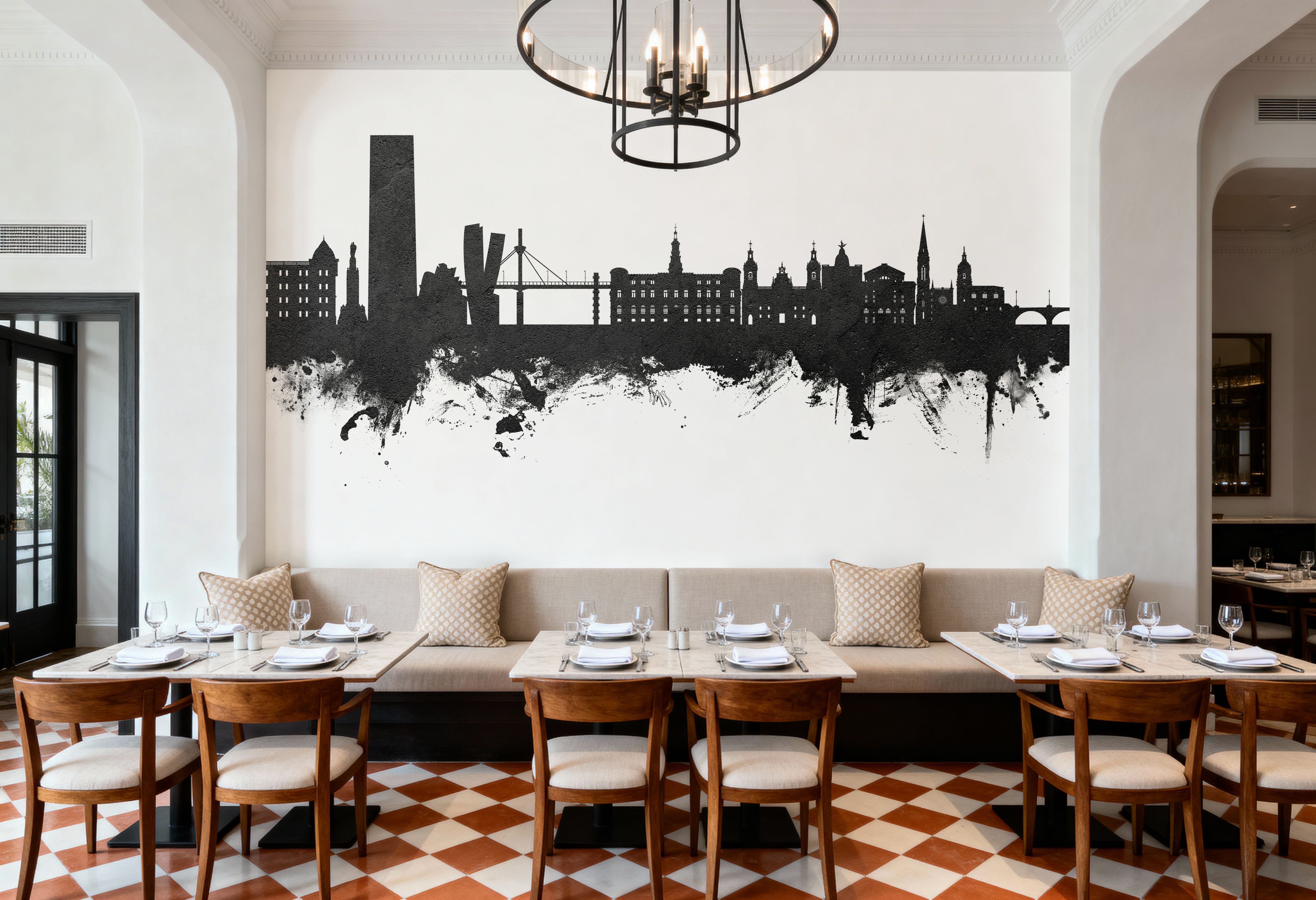 Bilbao Skyline Black & White