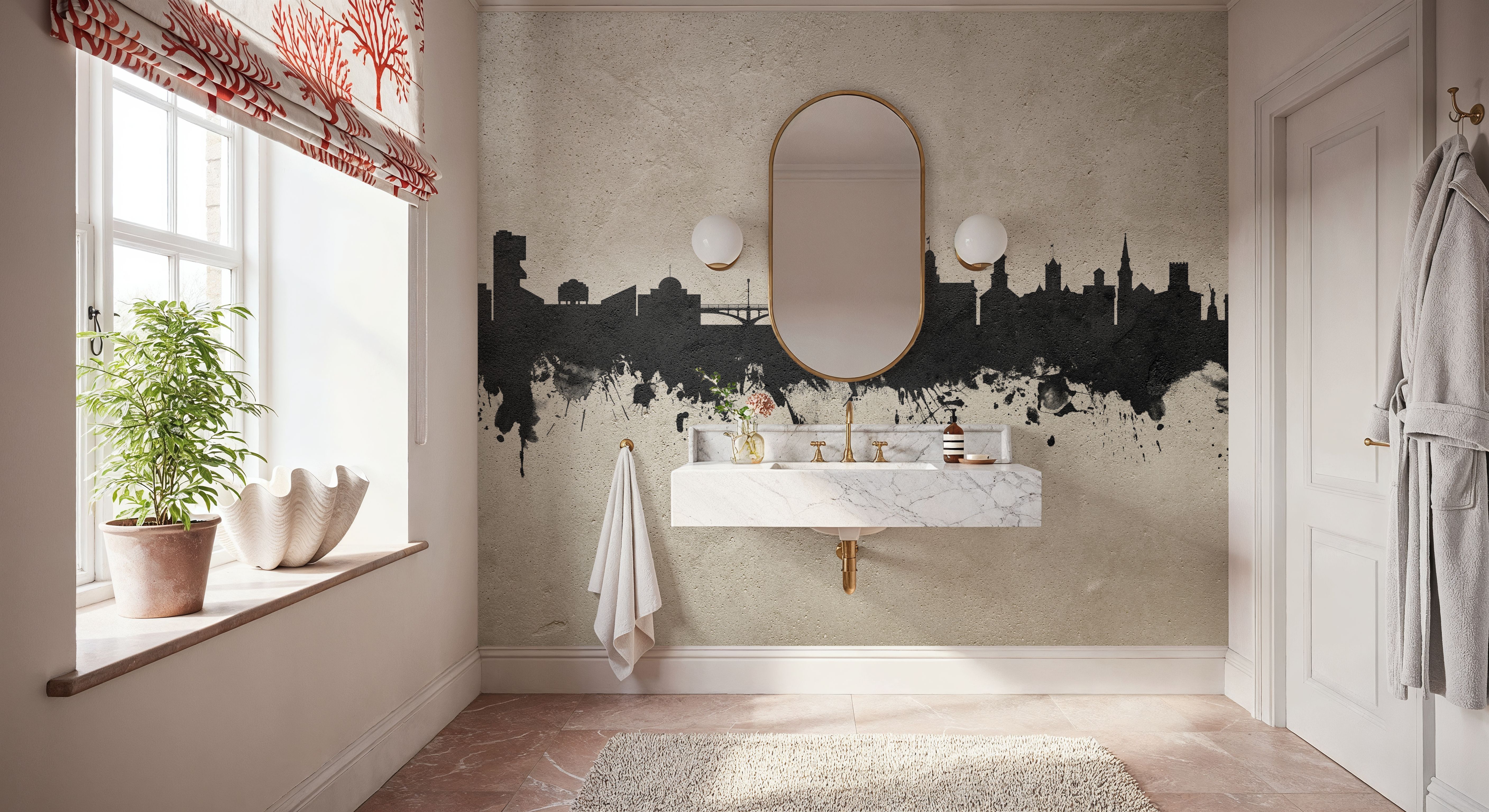 Iowa City Skyline Concrete, Wallpaper