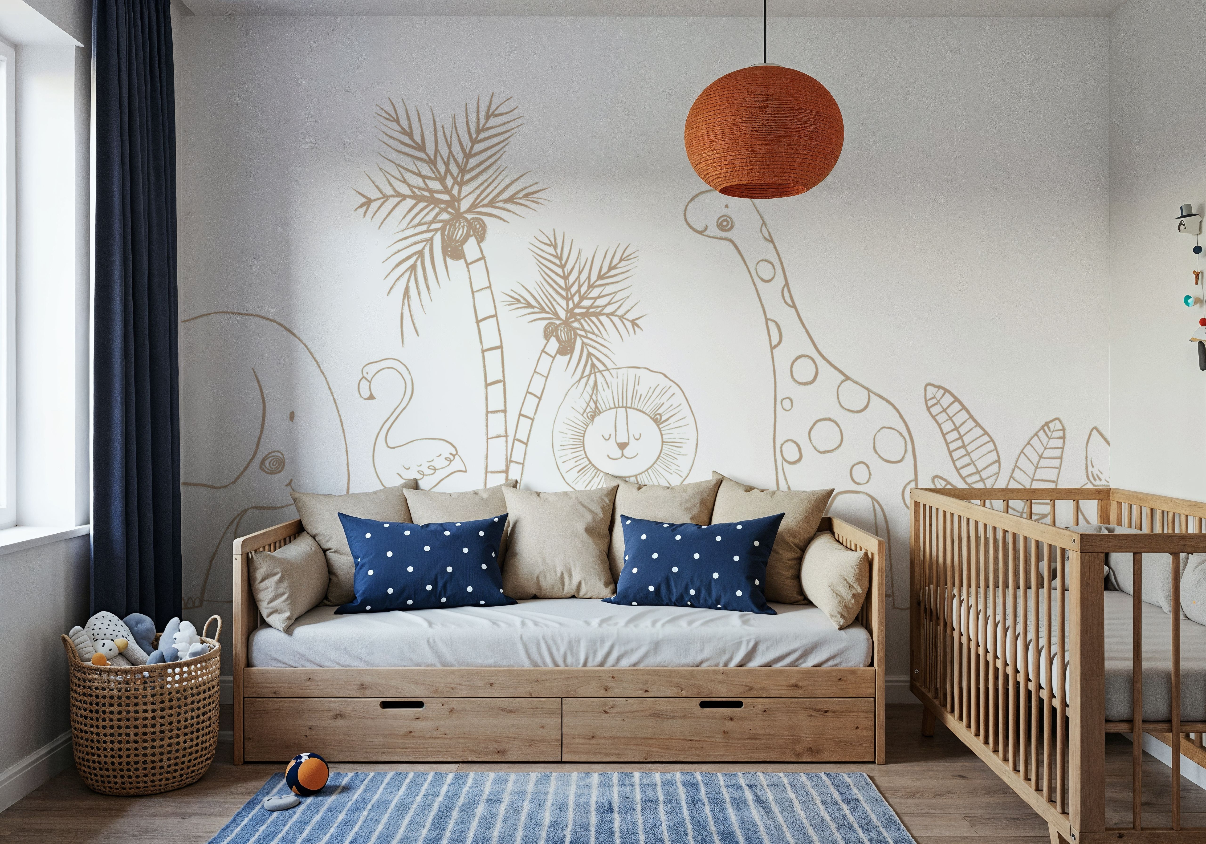 Calm & Cute Baby Animals, Beige, Behang