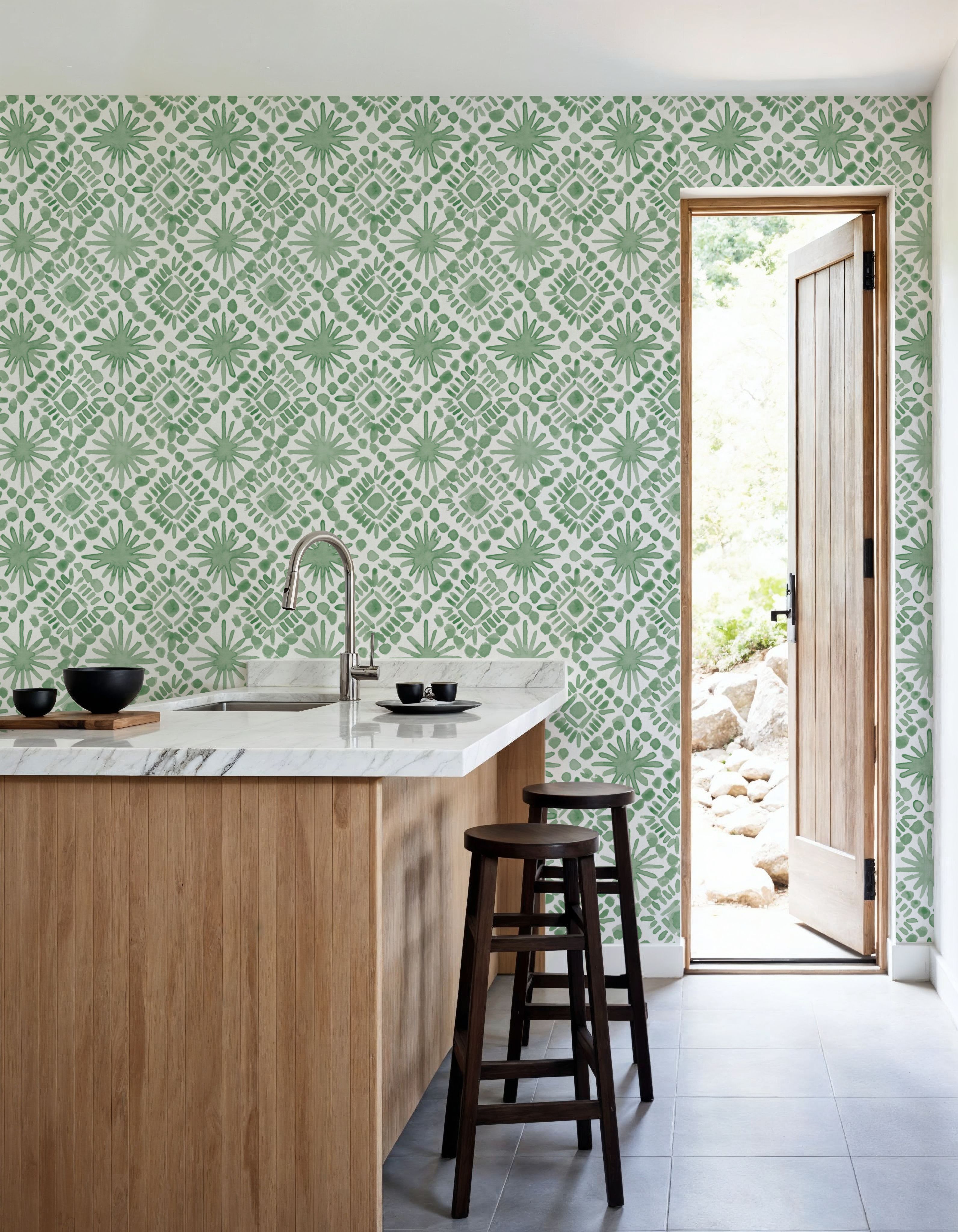Paradise Splash Dark Green