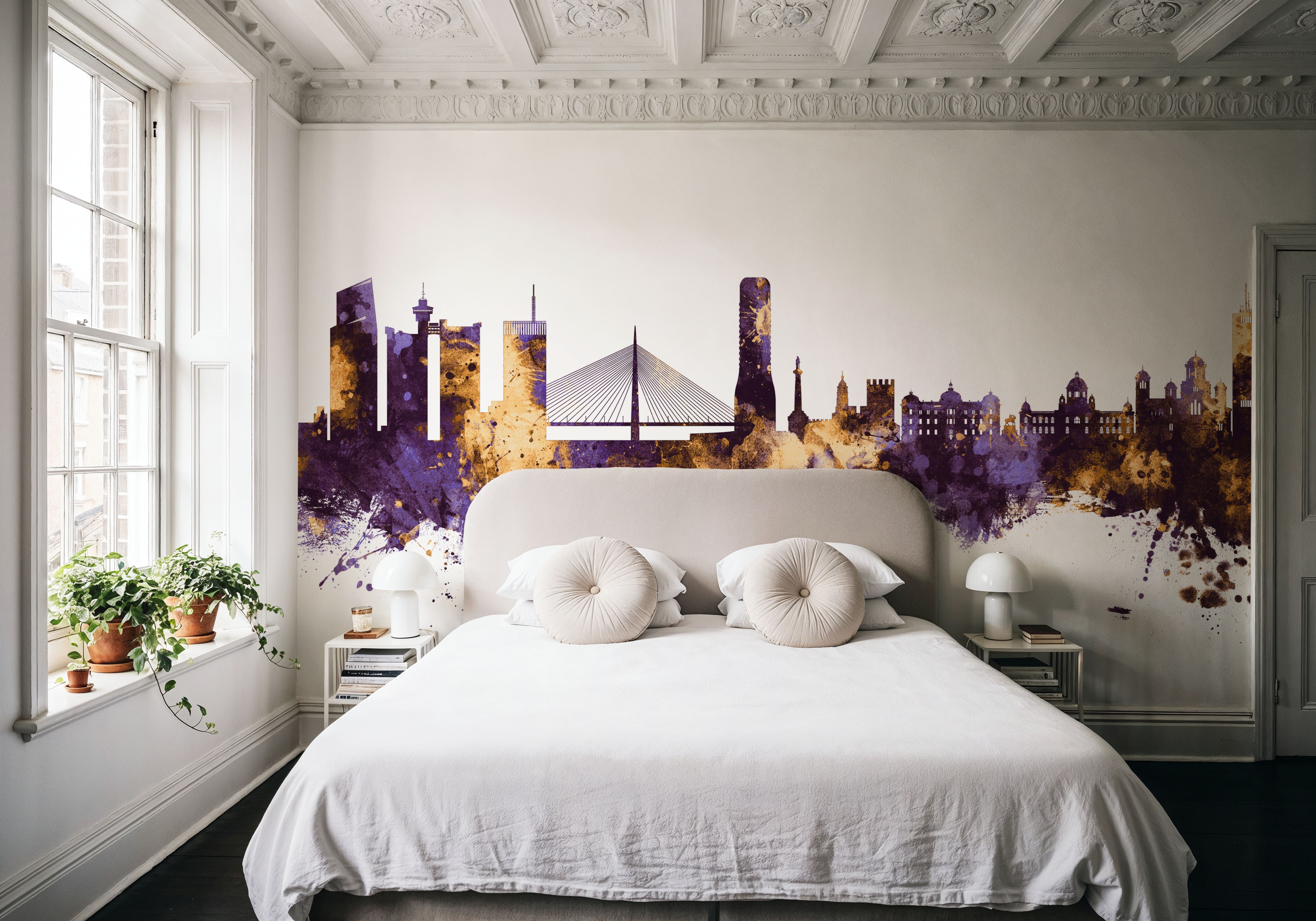 Belgrade Serbia Skyline Purple & Gold