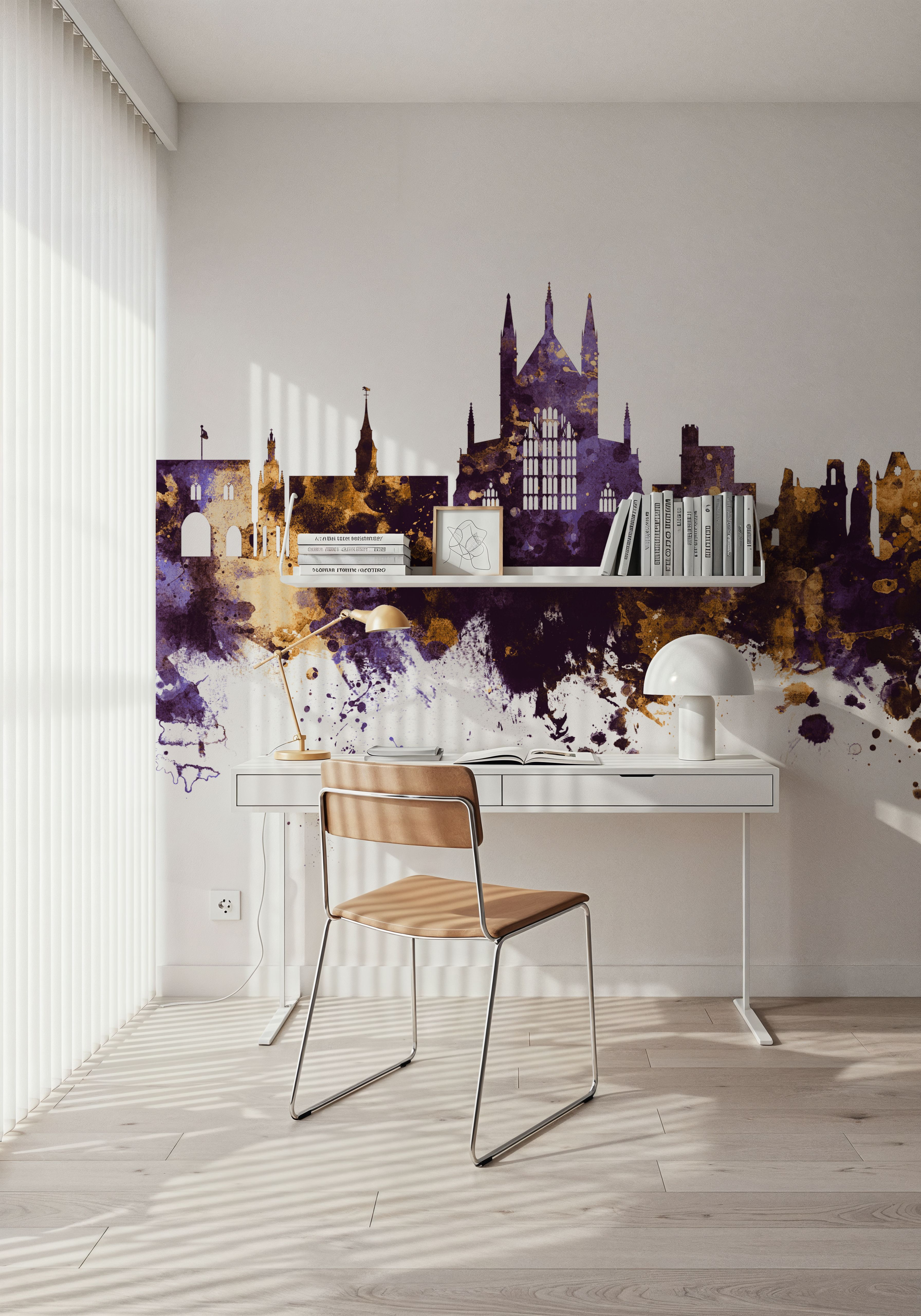 Winchester England Skyline Purple & Gold