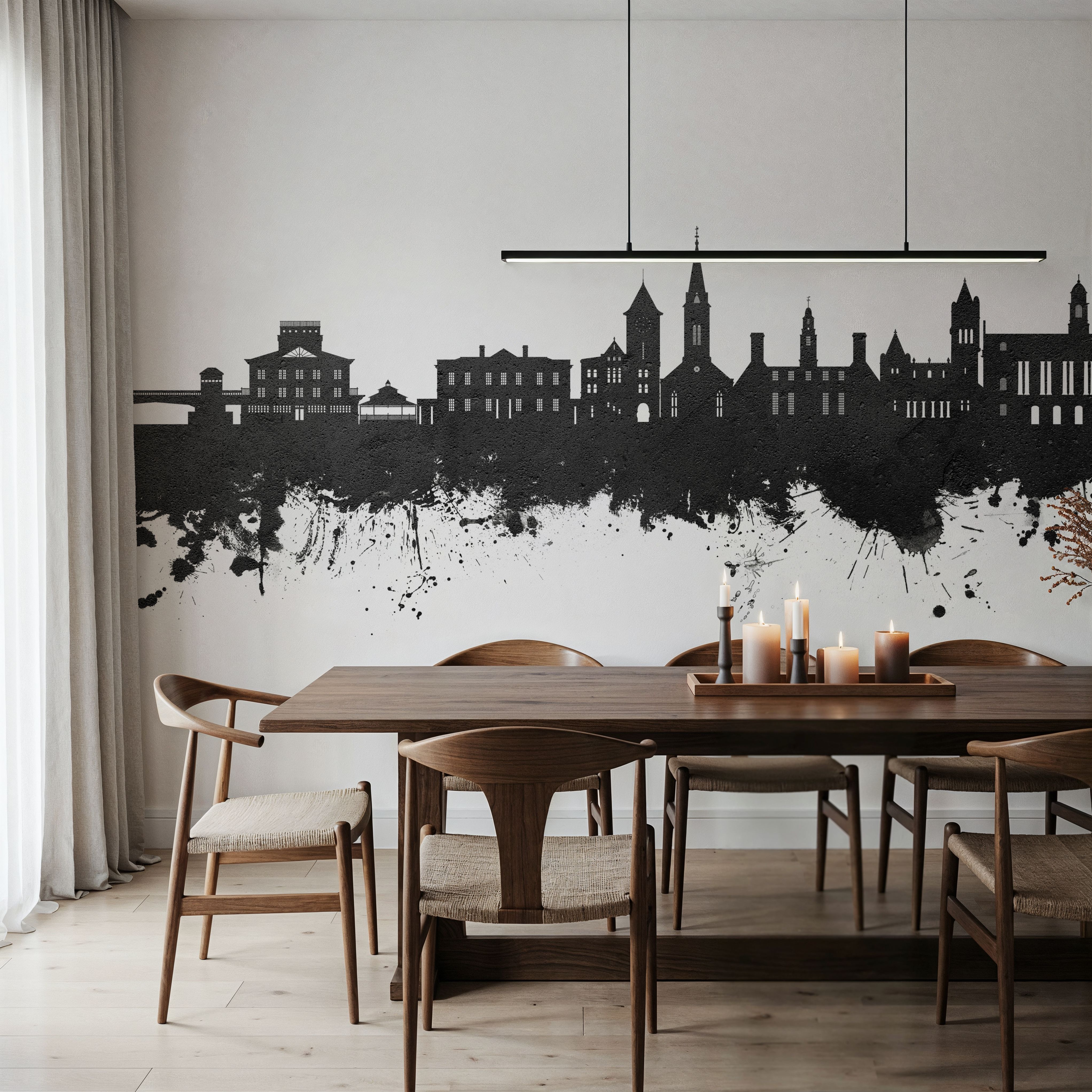 New Bern North Carolina Skyline Black & White