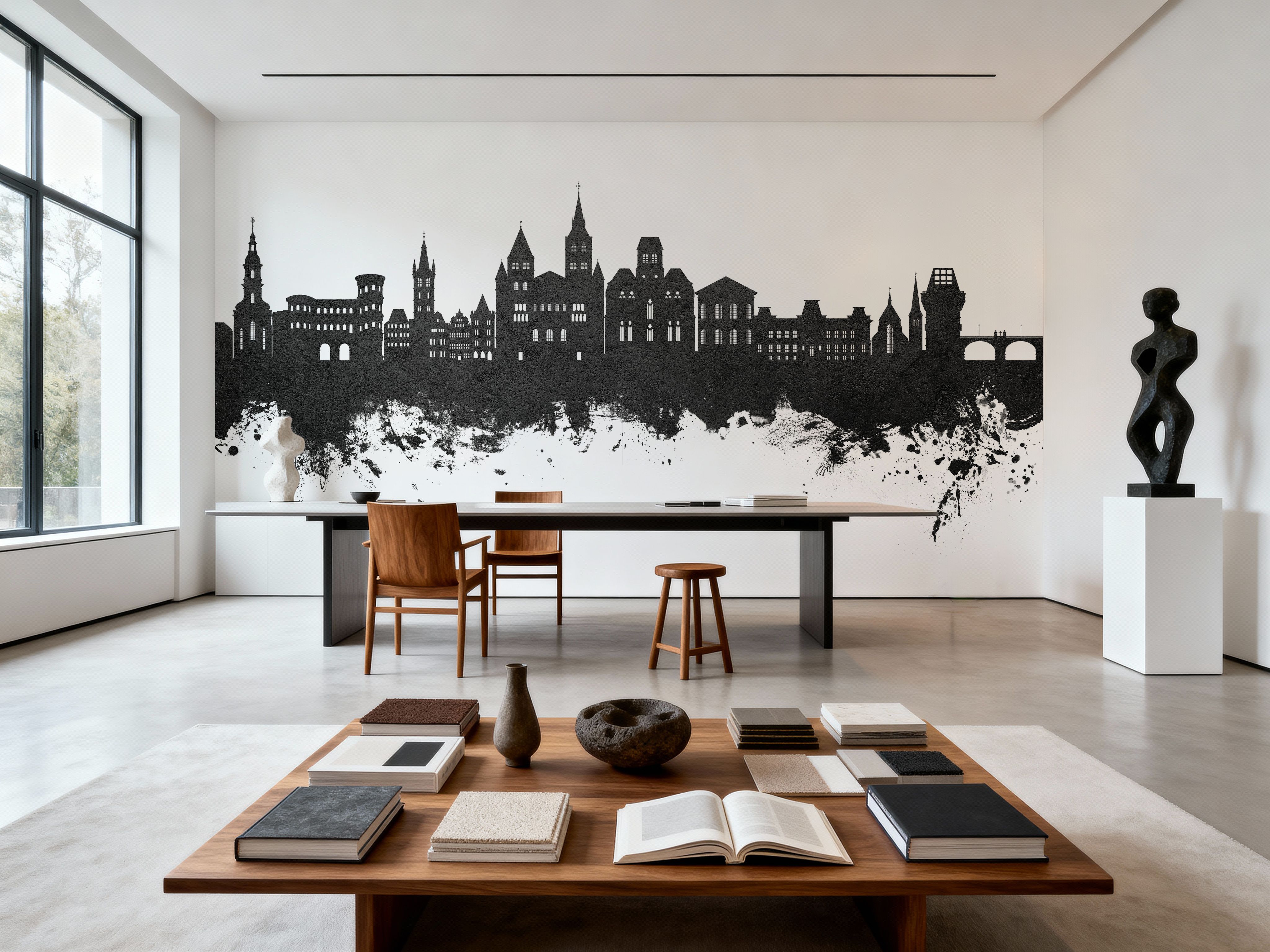 Trier Germany Skyline Black & White