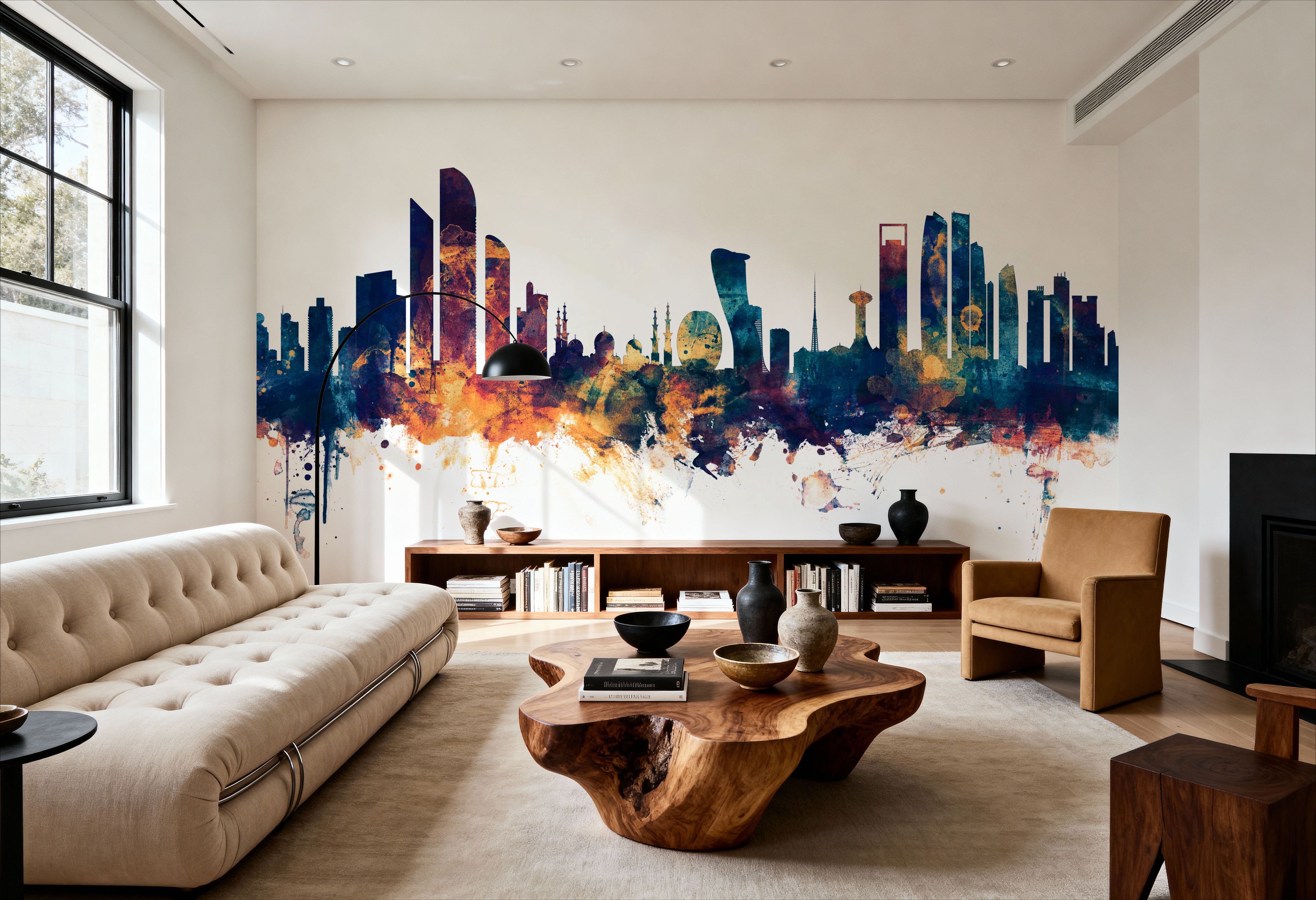 Abu Dhabi Skyline Blue & Bronze