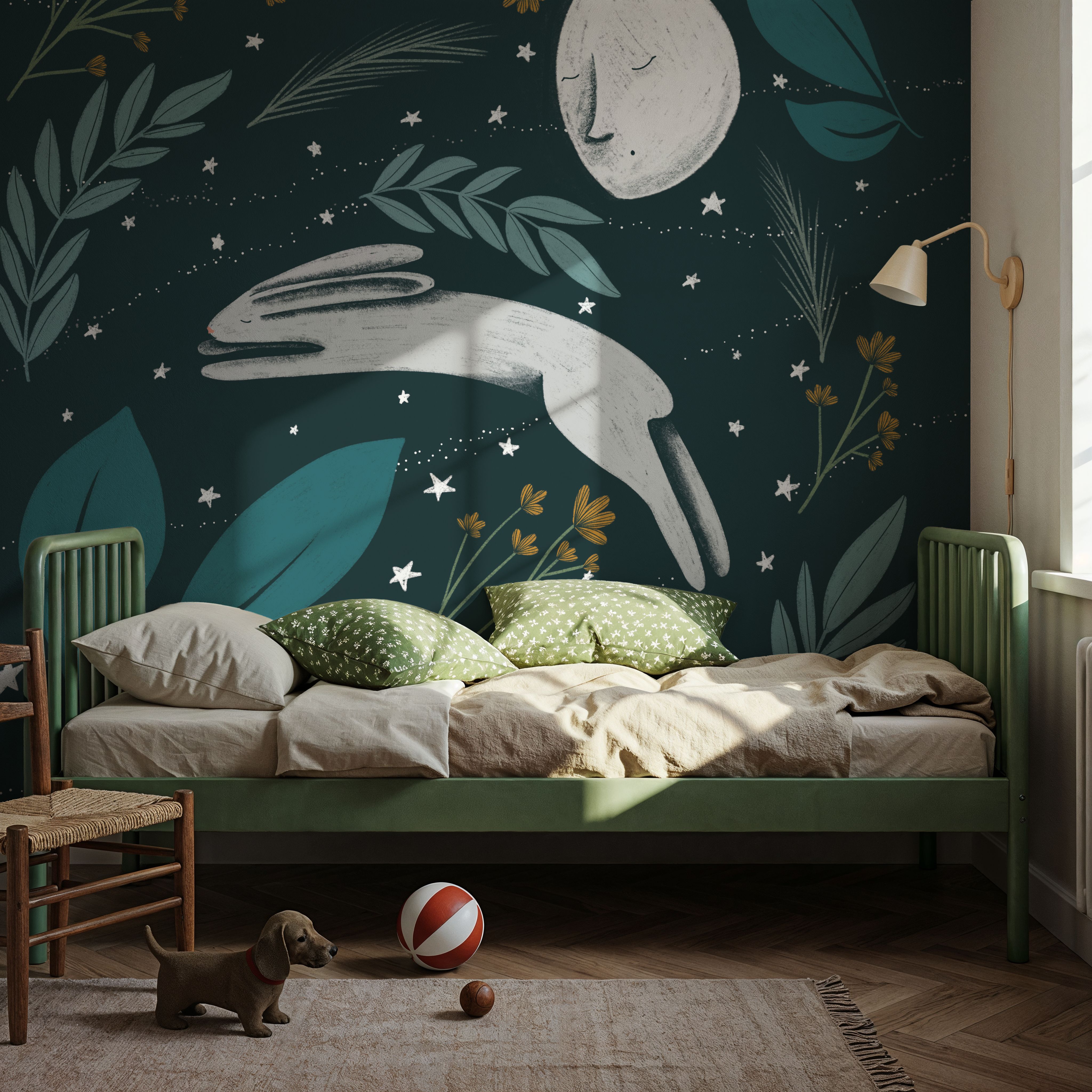 Wall Mural - Sweet Dreams Bunny VI - Fantasy Animals mural wallpaper - Kids' Room - Wallism UK - Premium, Textured or Peel & Stick