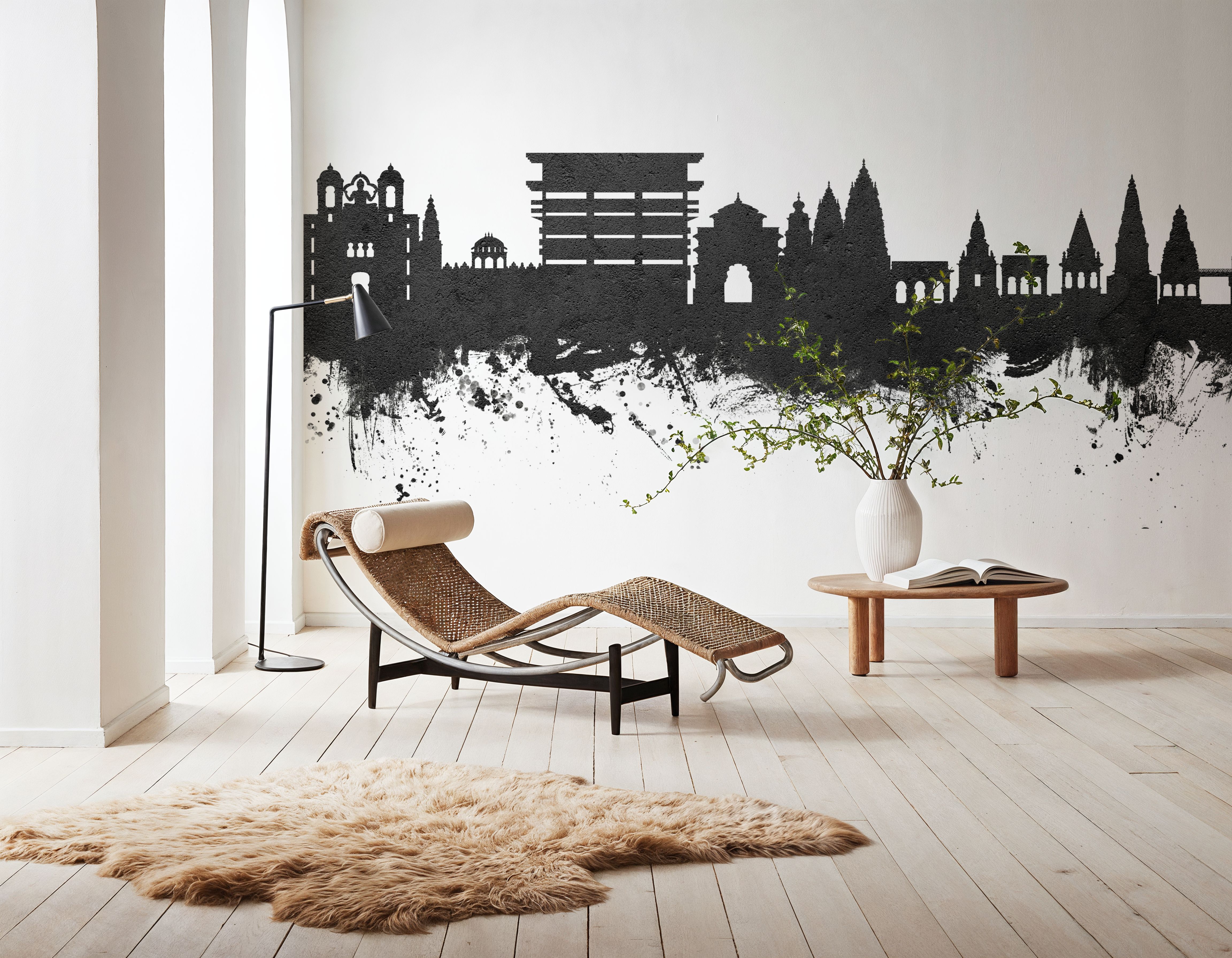 Pandharpur India Skyline Black & White