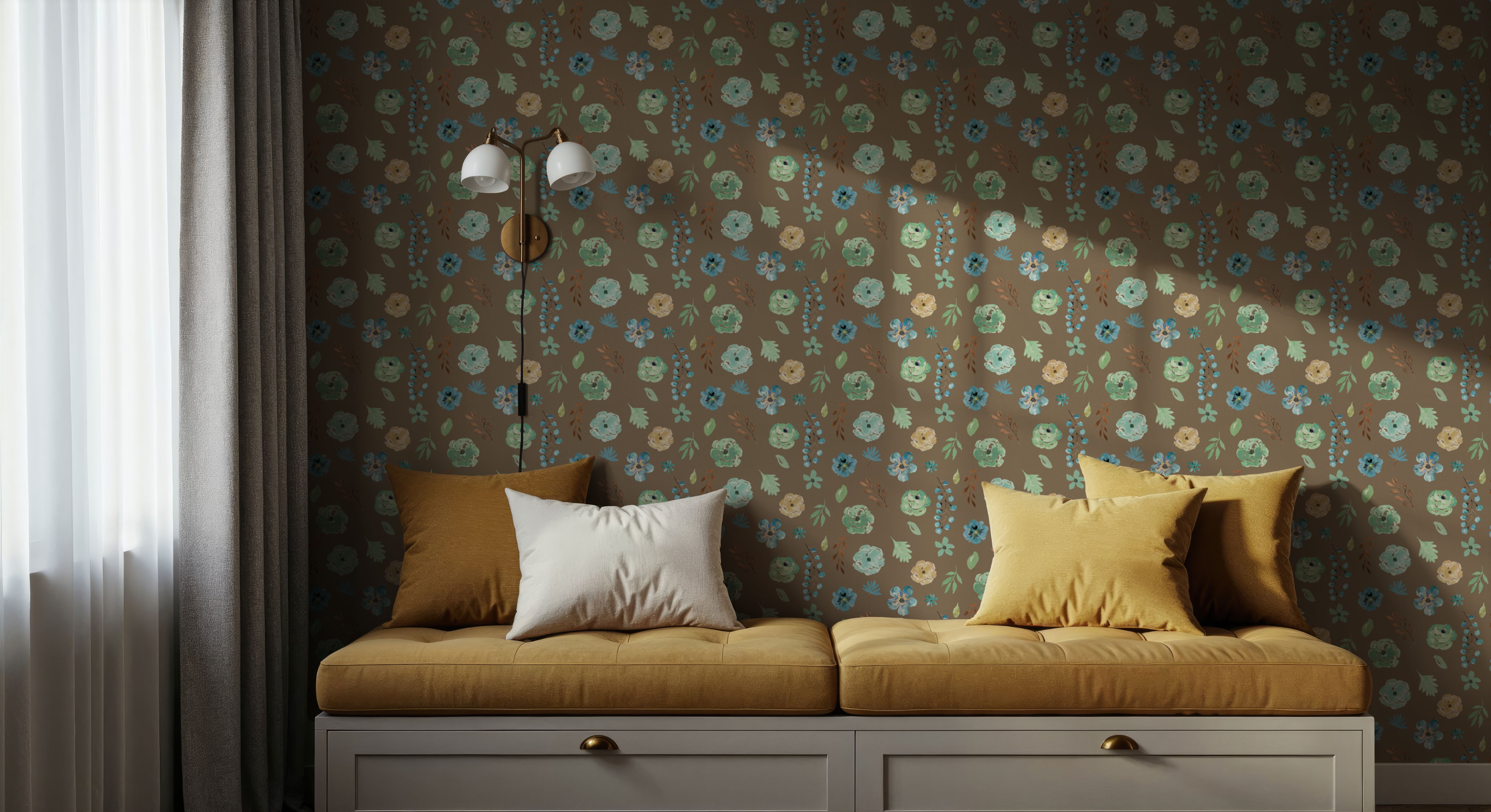 Flutterby Flowers Brown