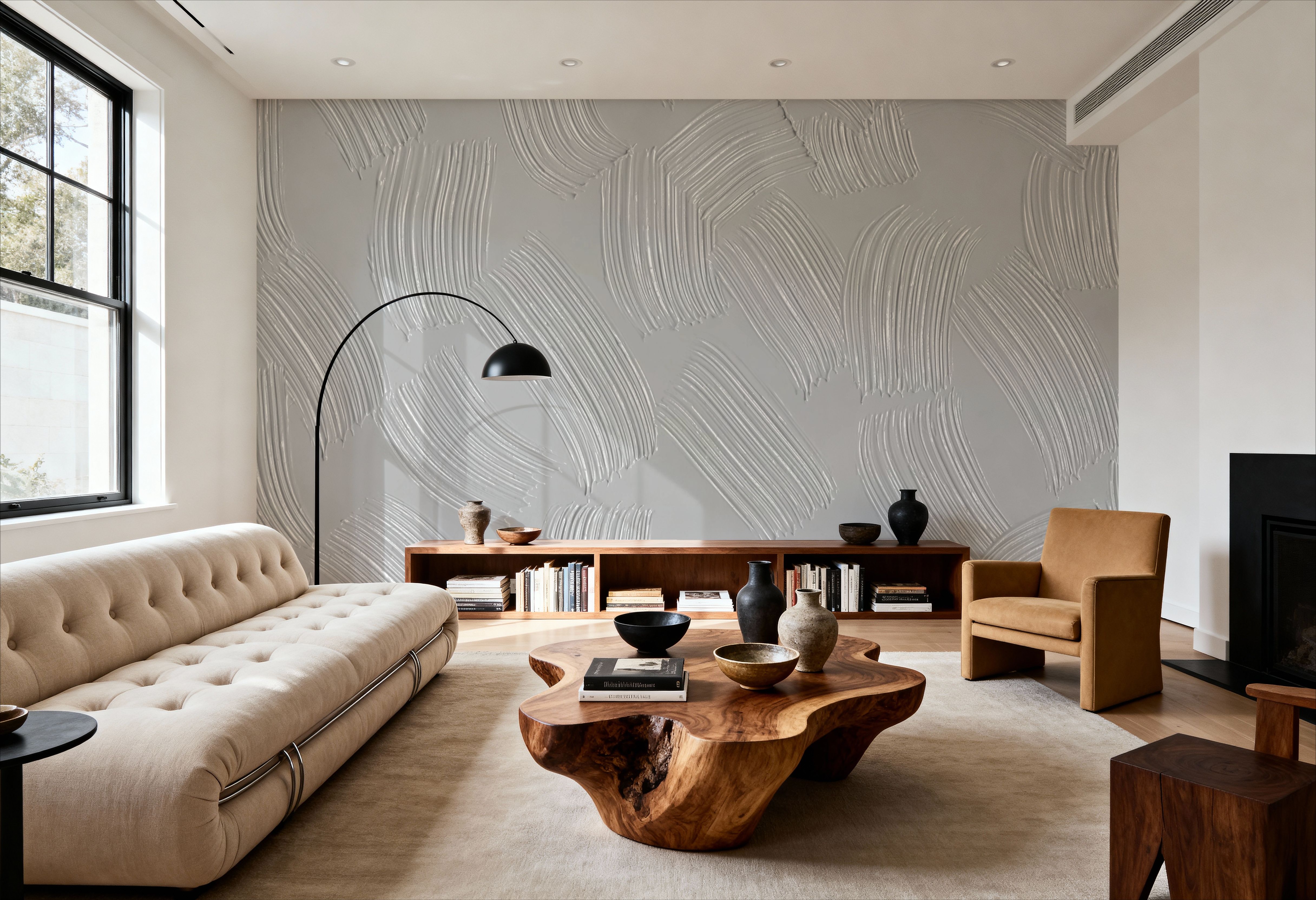 Stylized Brush Strokes, Grey