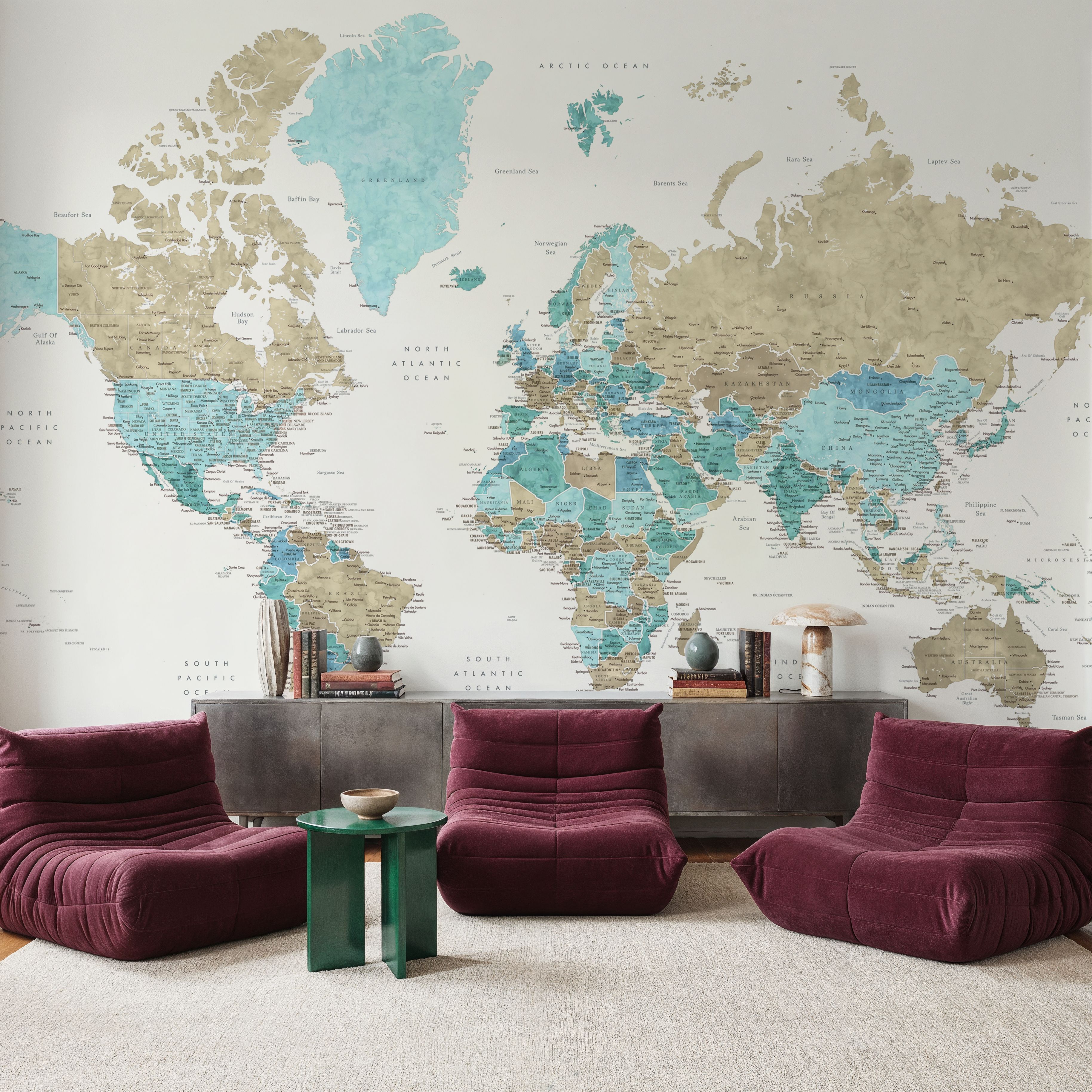 World Map Cities - Phillipa