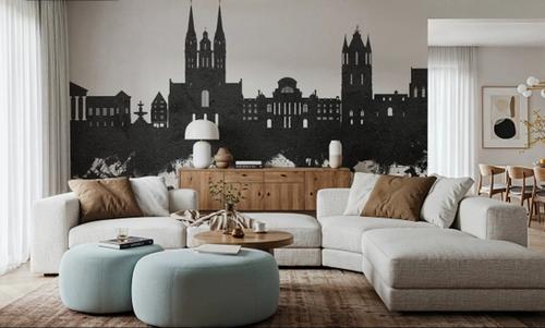 Angers France Skyline Black & White