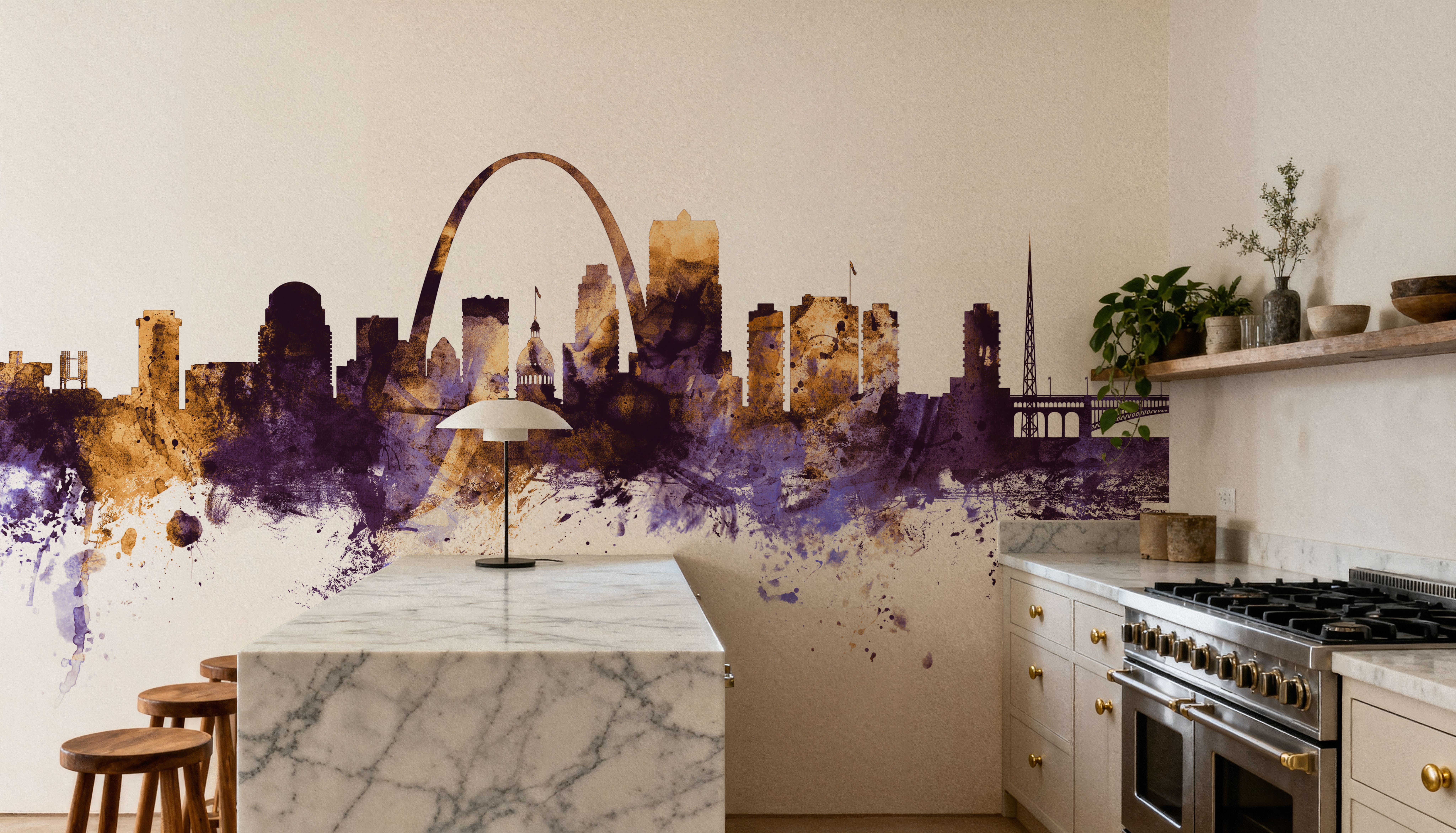 St Louis Missouri Skyline Purple & Gold