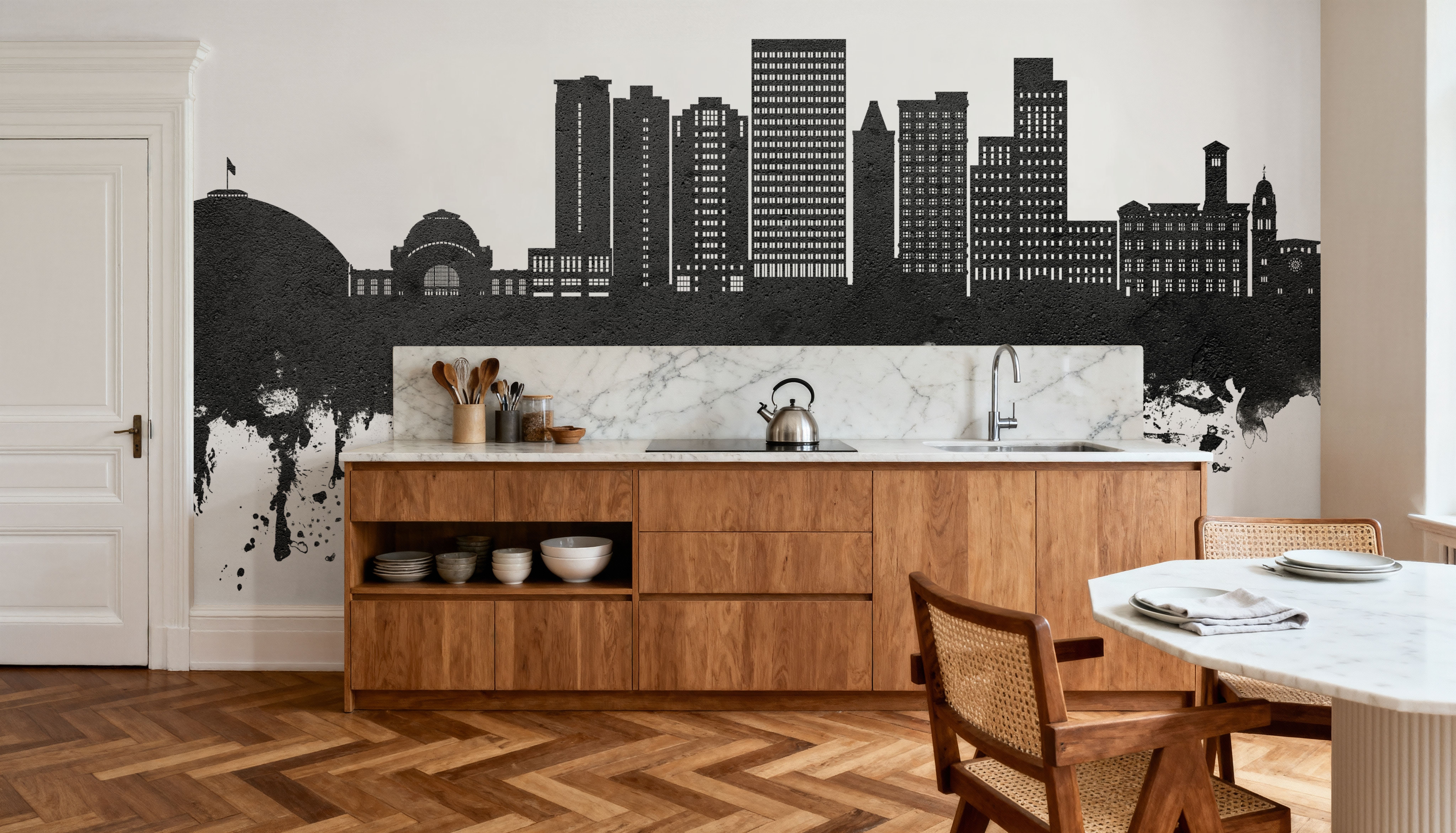 Tacoma Washington Skyline Black & White