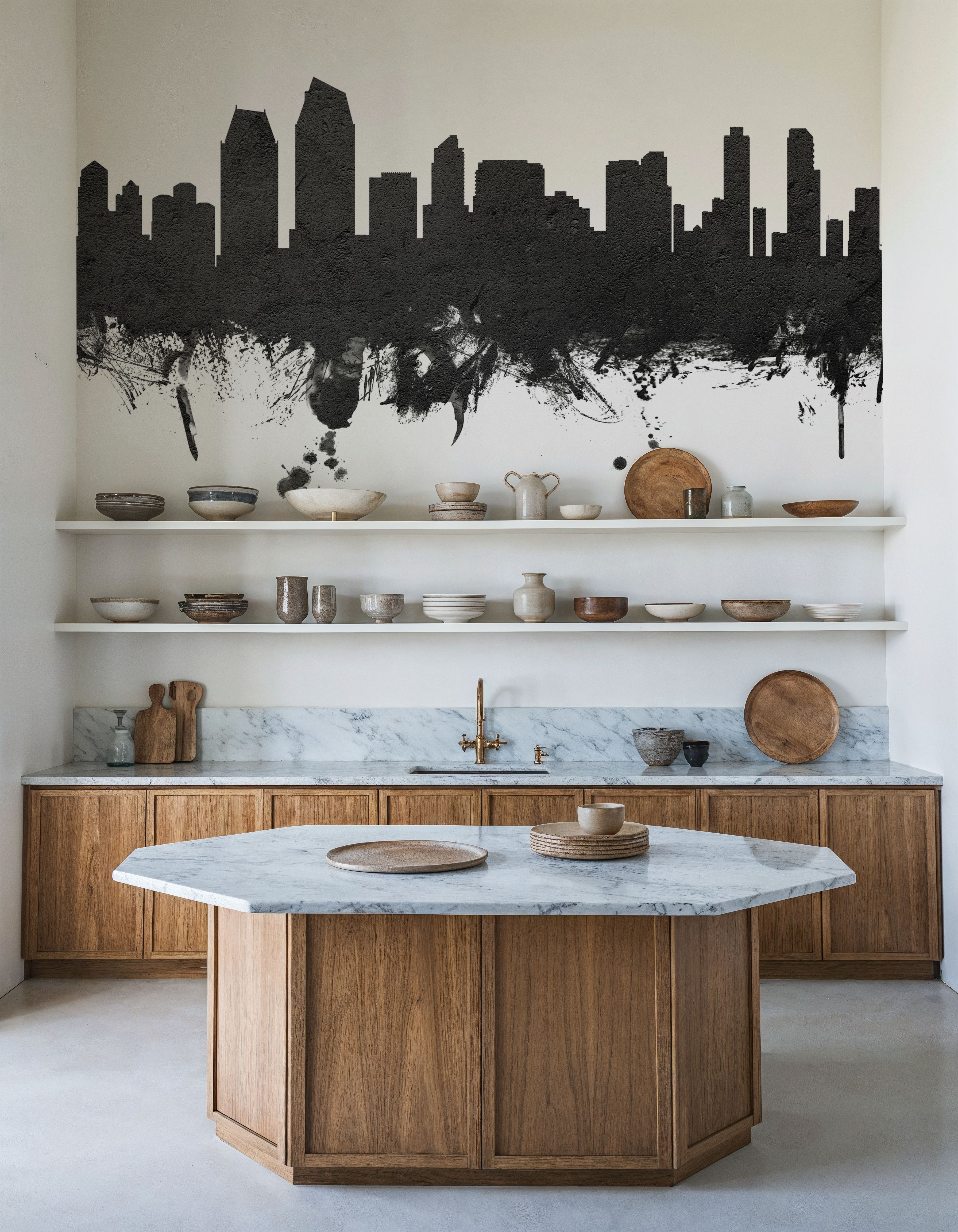 San Diego California Skyline Black & White