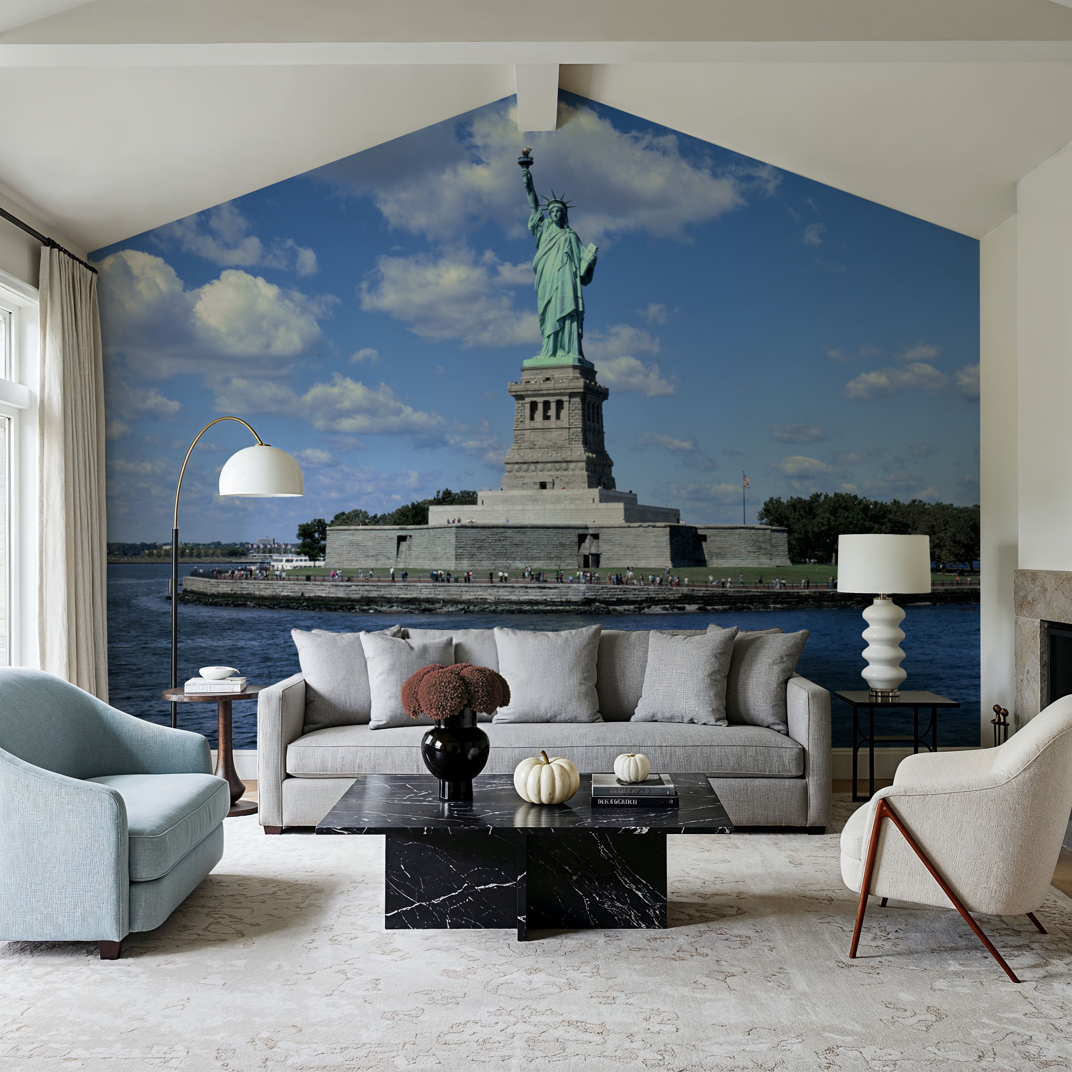 Clouds over the Statue of Liberty