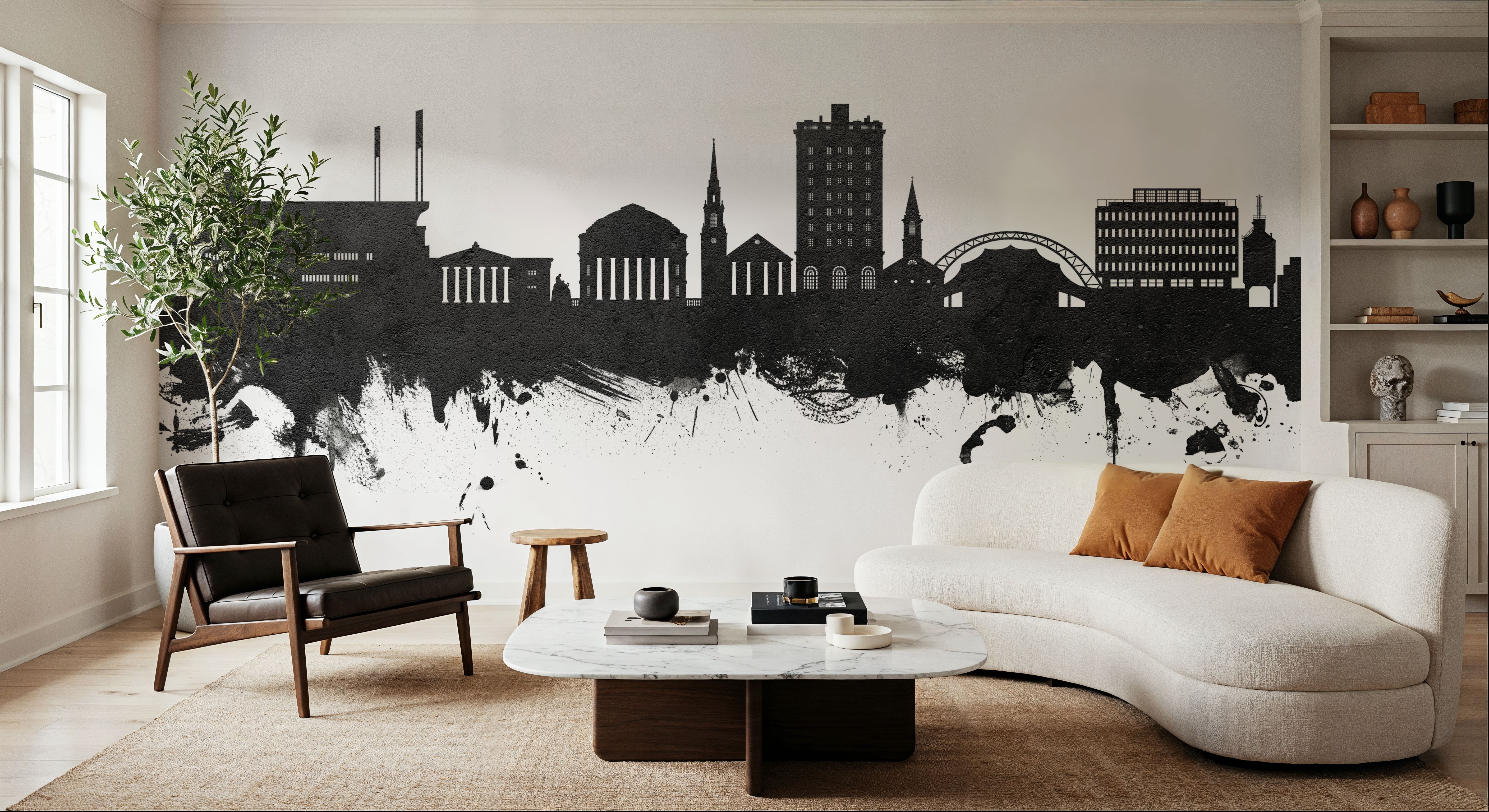 Charlottesville Virginia Skyline Black & White