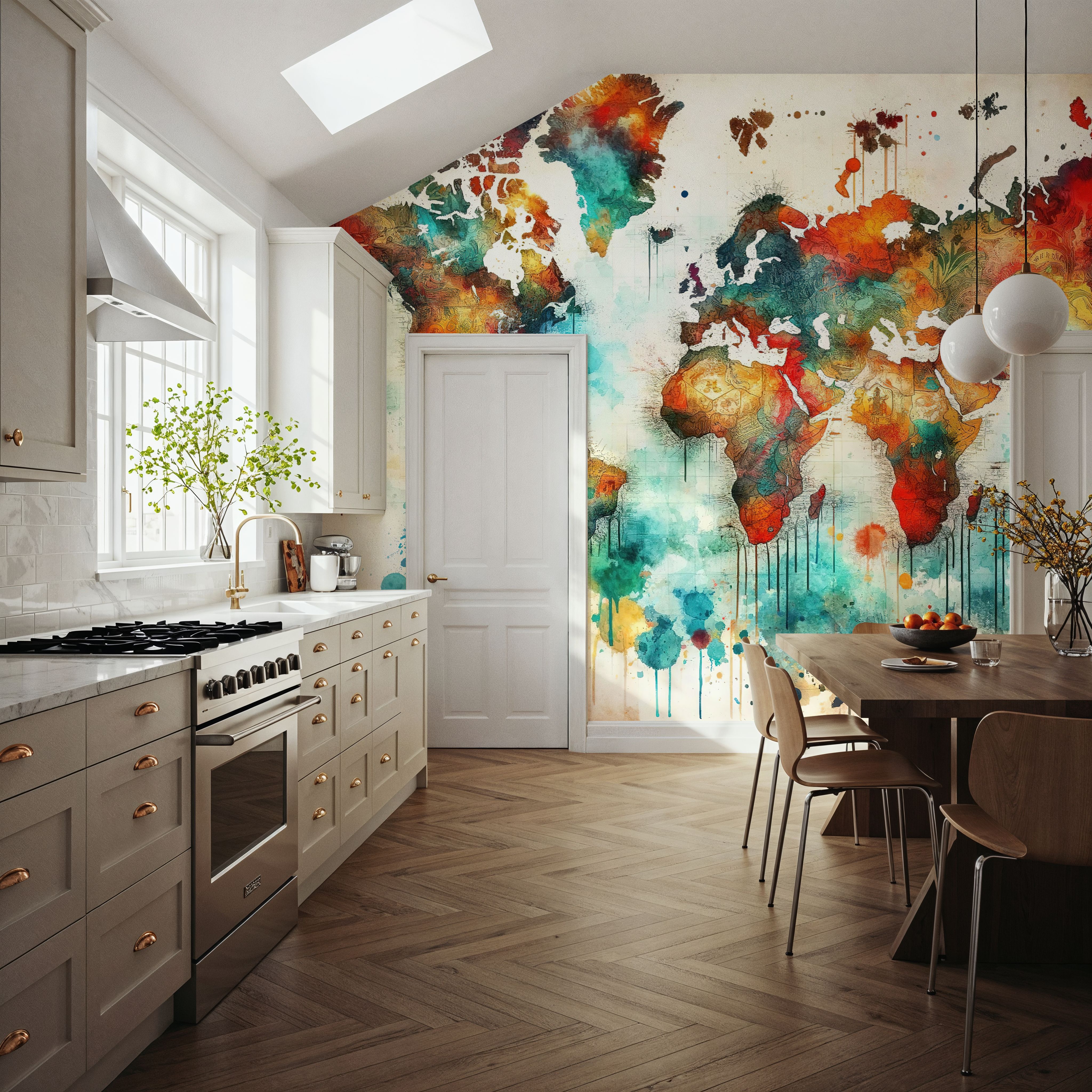 Watercolor Historical World Map