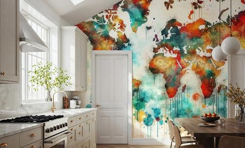 Watercolor Historical World Map